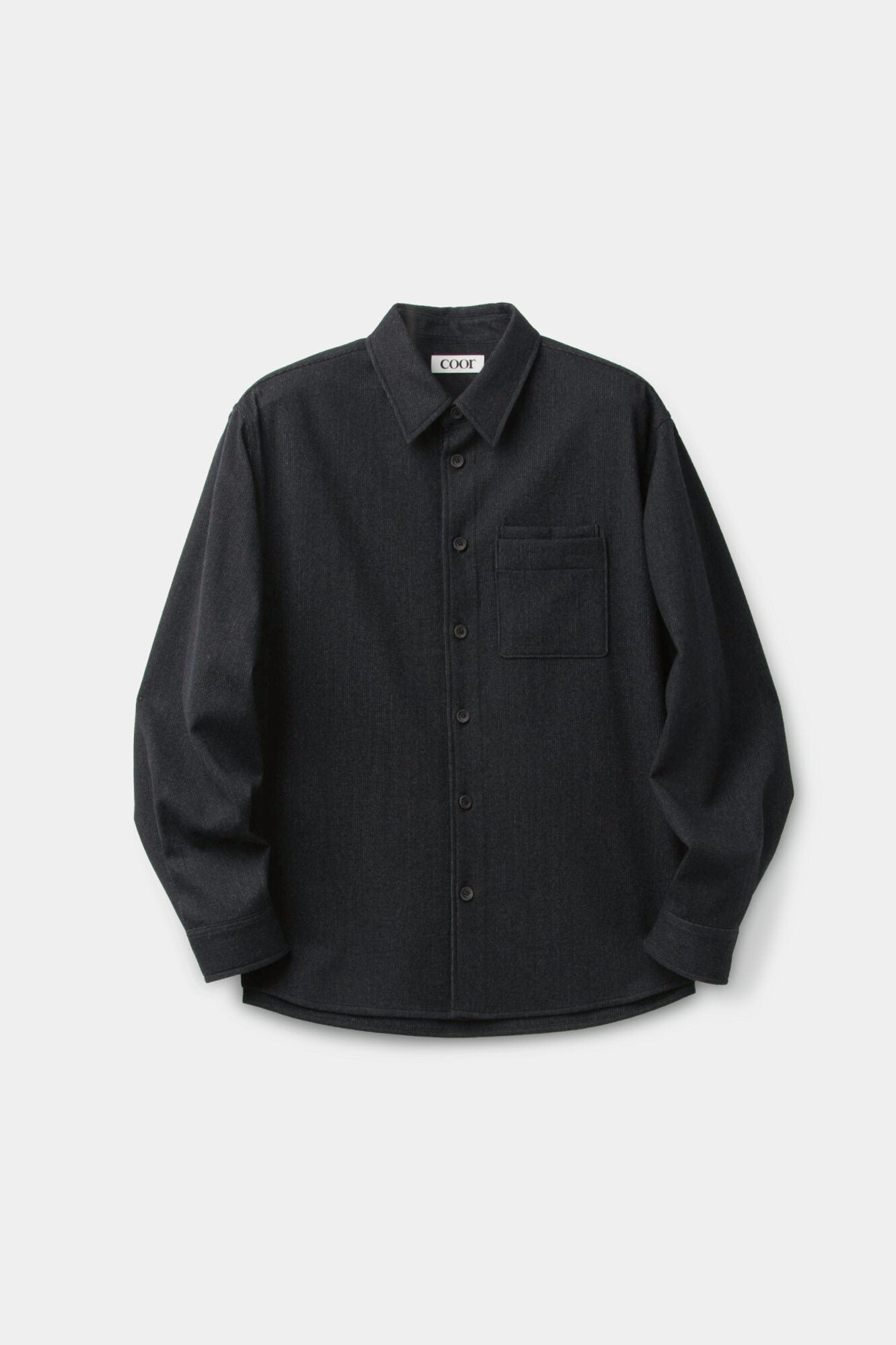 Coor - Wool Blend Rib Textured Shirt (Black) product image 1 | TRAB K-Fashion Australia