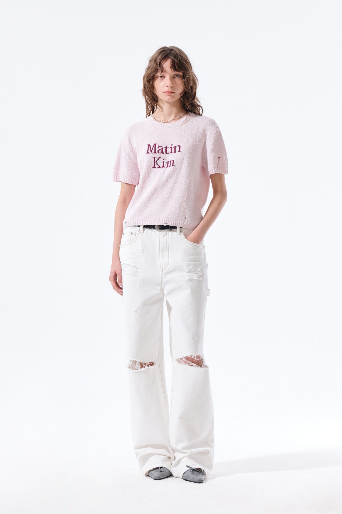 Matin Kim - [Pre-Order – Ships June 17] Half Sleeve Logo Pullover (Pink) product image 8 | TRAB K-Fashion Australia