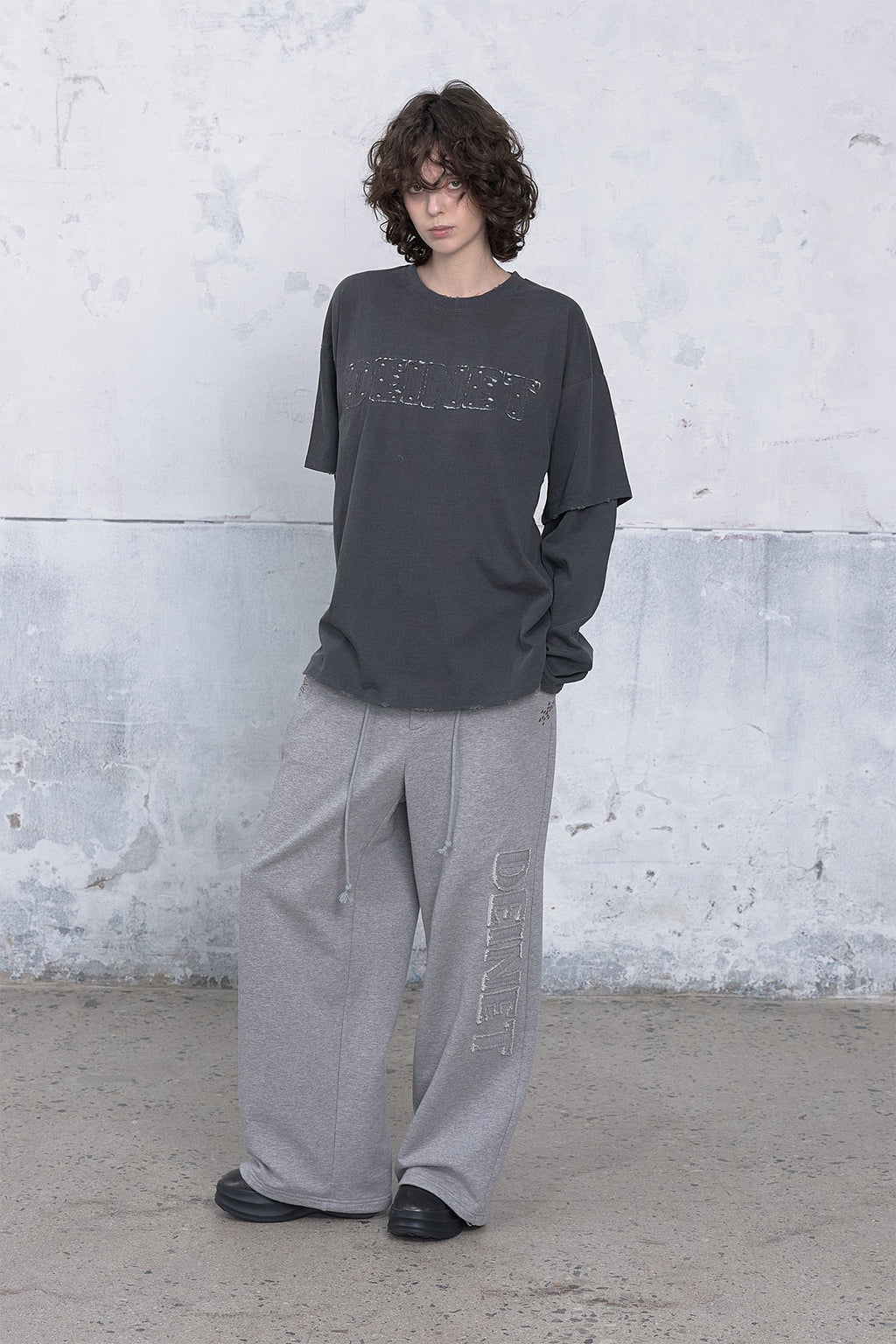 Deinet - Applique Layered T-Shirt (Dark Grey) product image 5 | TRAB K-Fashion Australia
