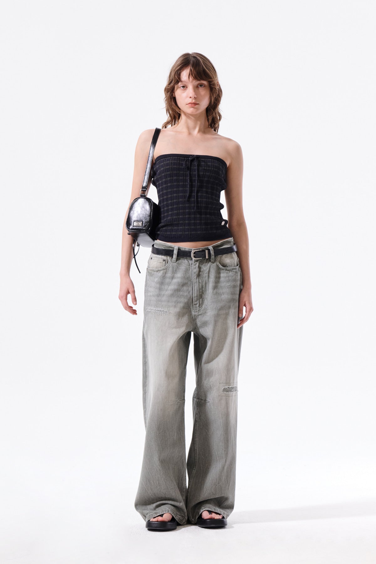 Matin Kim - Stripe Knit Tube Top (Navy) product image 8 | TRAB K-Fashion Australia