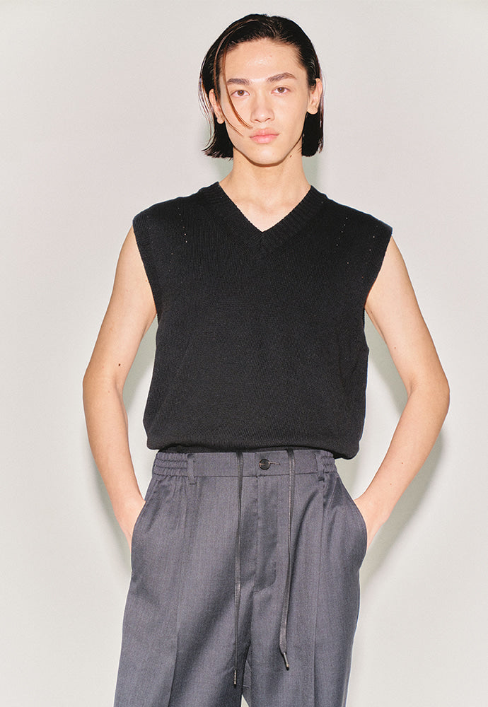 Tonywack - High-Density Wool Drawstring Wide Trousers (Grey) product image 4 | TRAB K-Fashion Australia