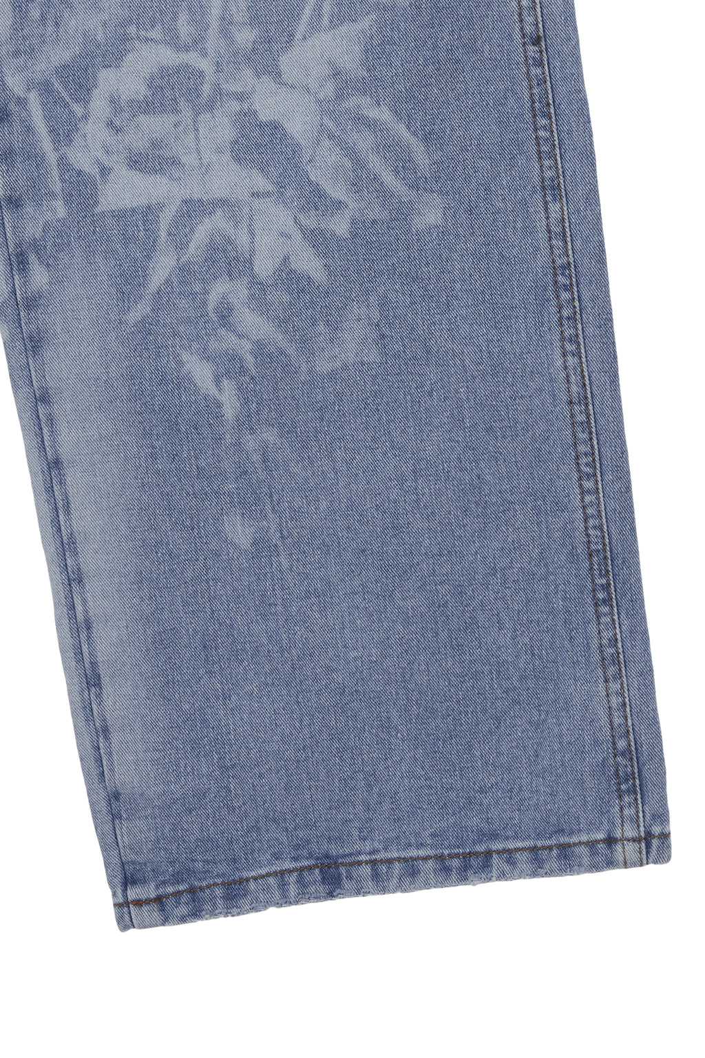 Matin Kim - Flower Printed Denim Pants (Light Blue) product image 4 | TRAB K-Fashion Australia
