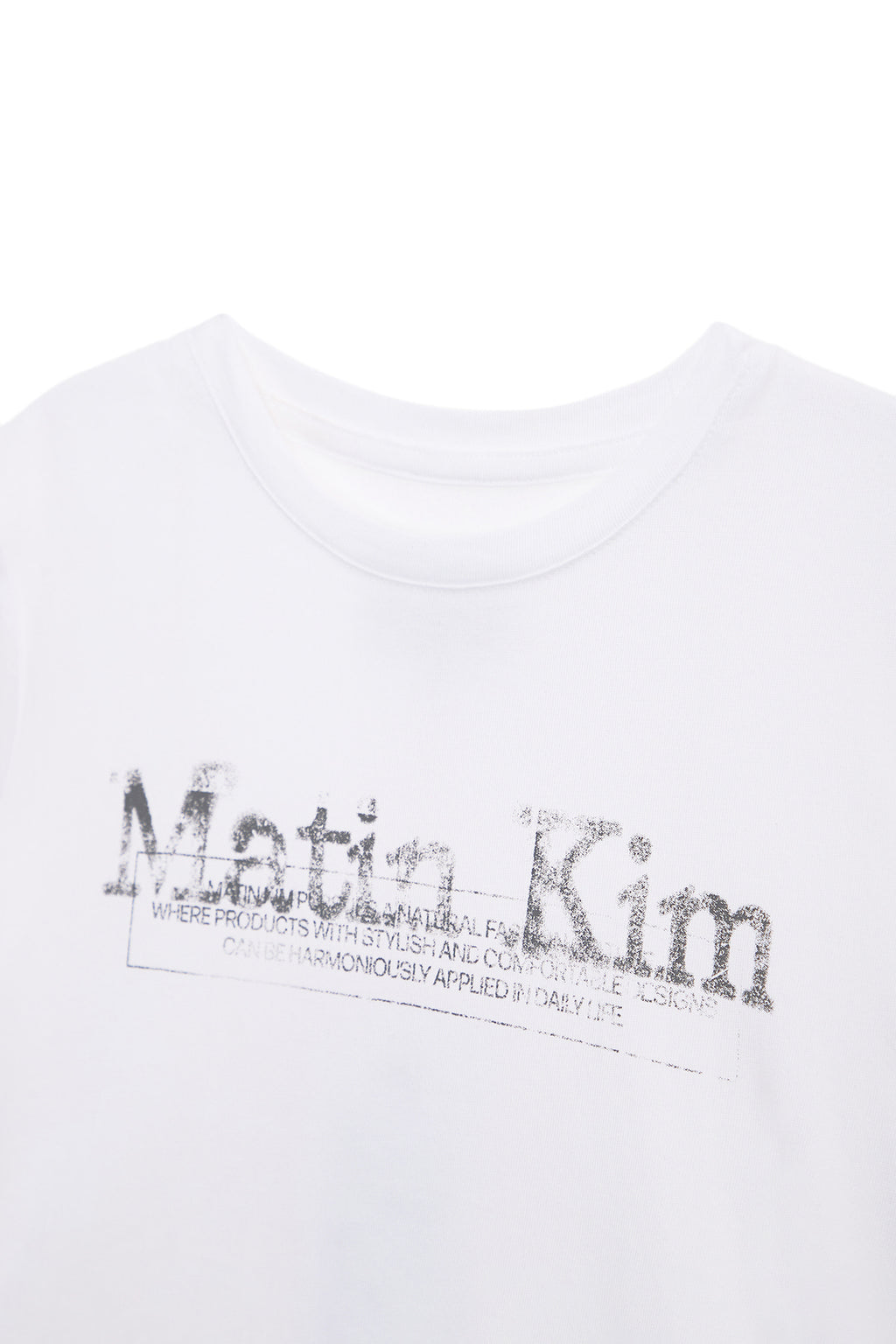 Matin Kim - Stamp Logo Graphic Crop Top (White) product image 4 | TRAB K-Fashion Australia