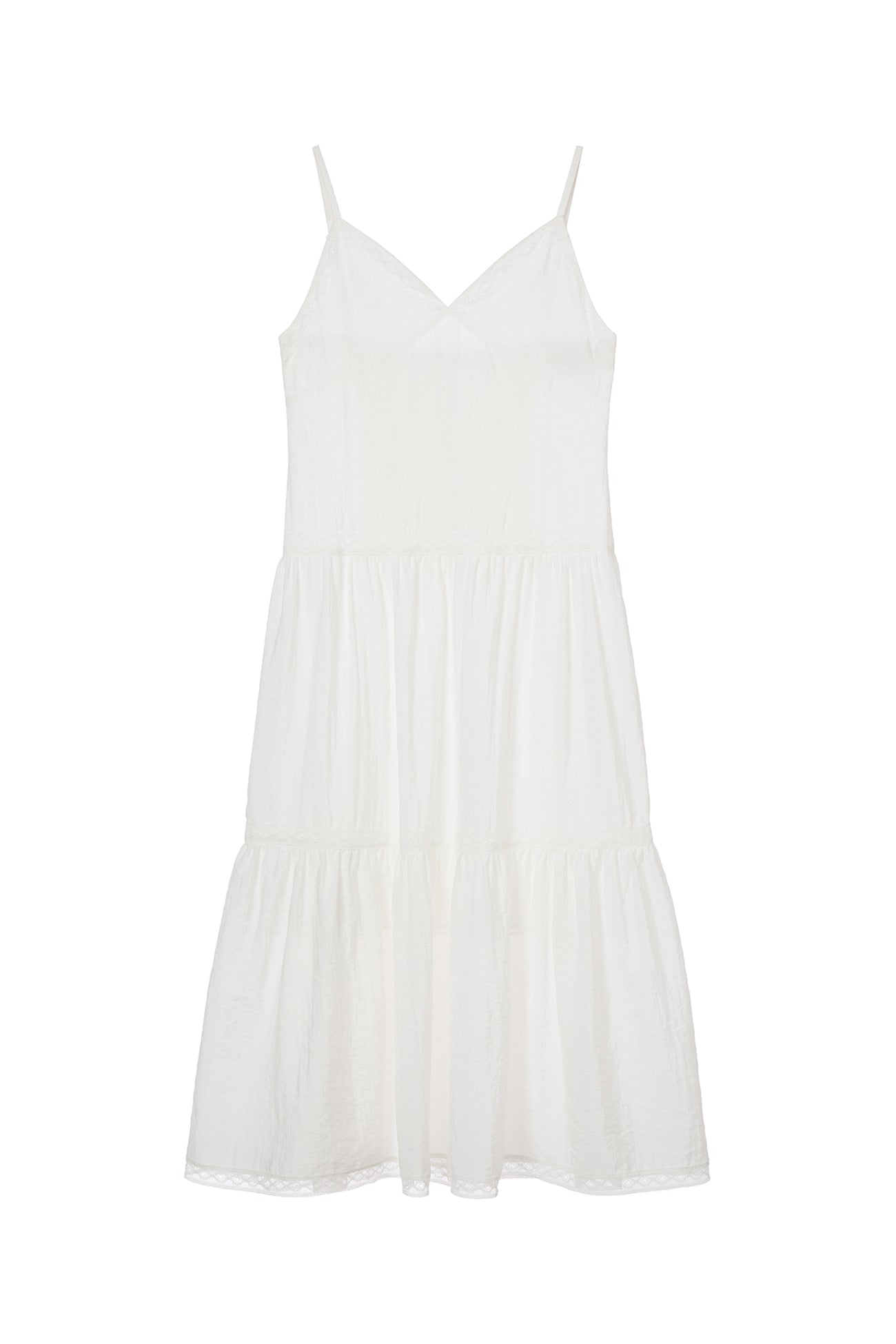 Deinet - Deinet Shirring Sleeveless Dress (White) product image 1 | TRAB K-Fashion Australia