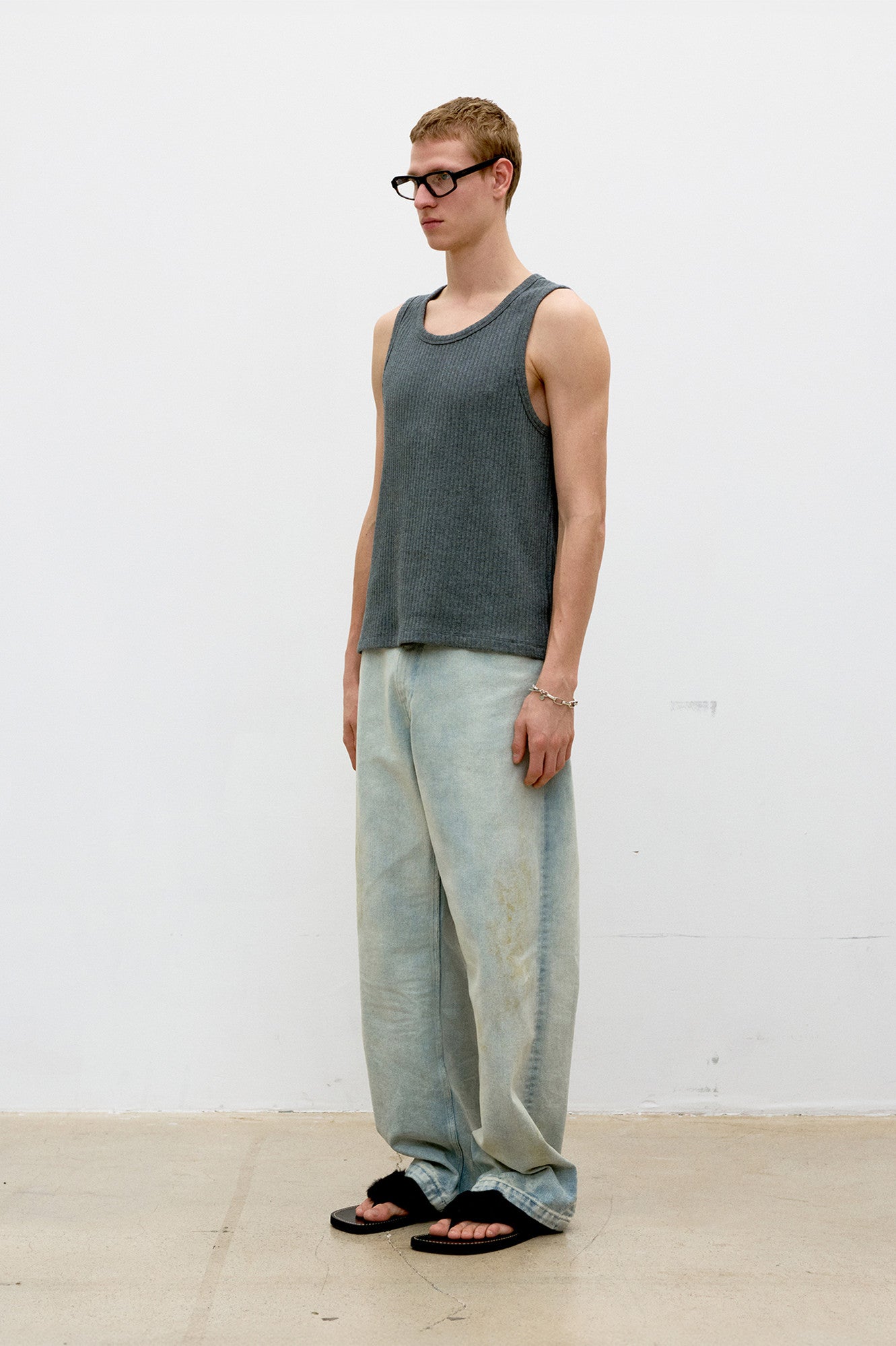 Coor - Scoop-Neck Ribbed Sleeveless (Melange Gray) product image 3 | TRAB K-Fashion Australia