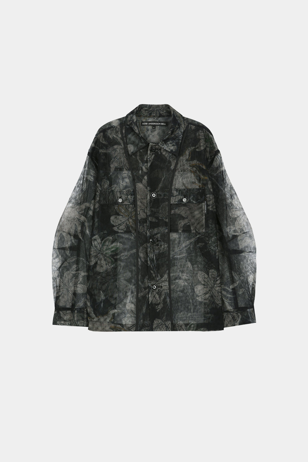 Andersson Bell - Karim Sheer Flower Printed Over Shirt (Black/Beige) product image 10 | TRAB K-Fashion Australia