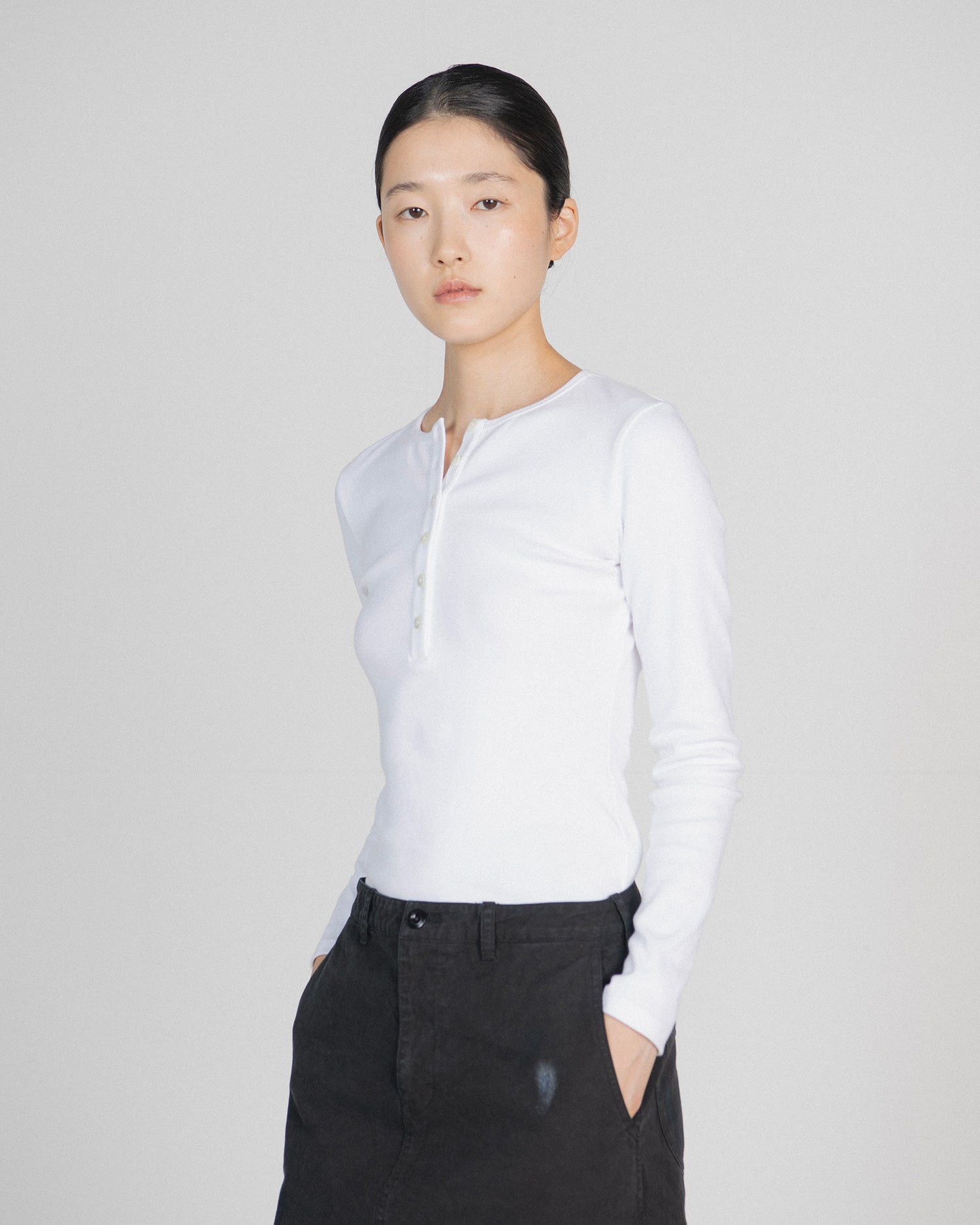 Brownyard - Henley Neck Long Sleeve (Ivory) product image 4 | TRAB K-Fashion Australia