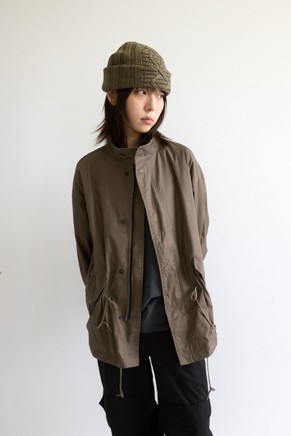 Hatchingroom - Jacquard Big Beanie (Khaki) product image 7 | TRAB K-Fashion Australia