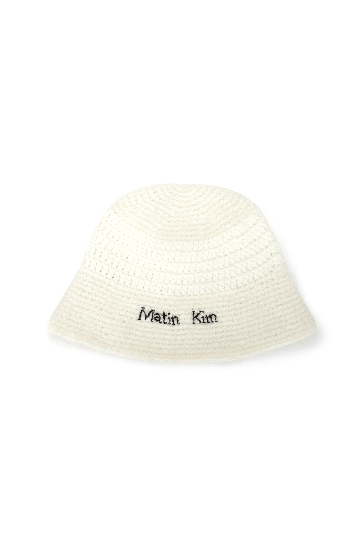 Matin Kim - Logo Hairy Knit Bucket Hat (Ivory) product image 1 | TRAB K-Fashion Australia