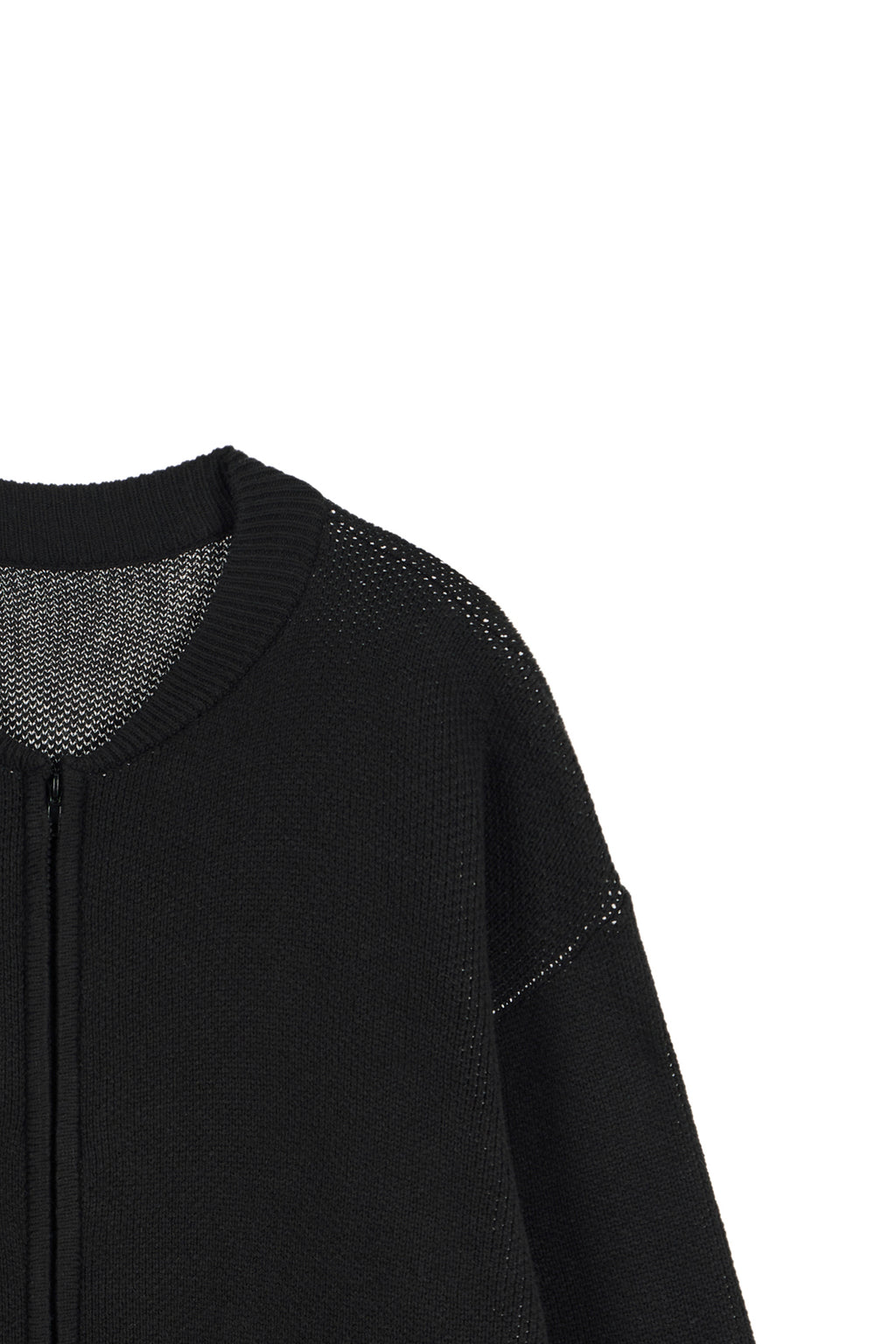 Deinet - D Jacquard Long Knit Zip-Up (Black) product image 13 | TRAB K-Fashion Australia