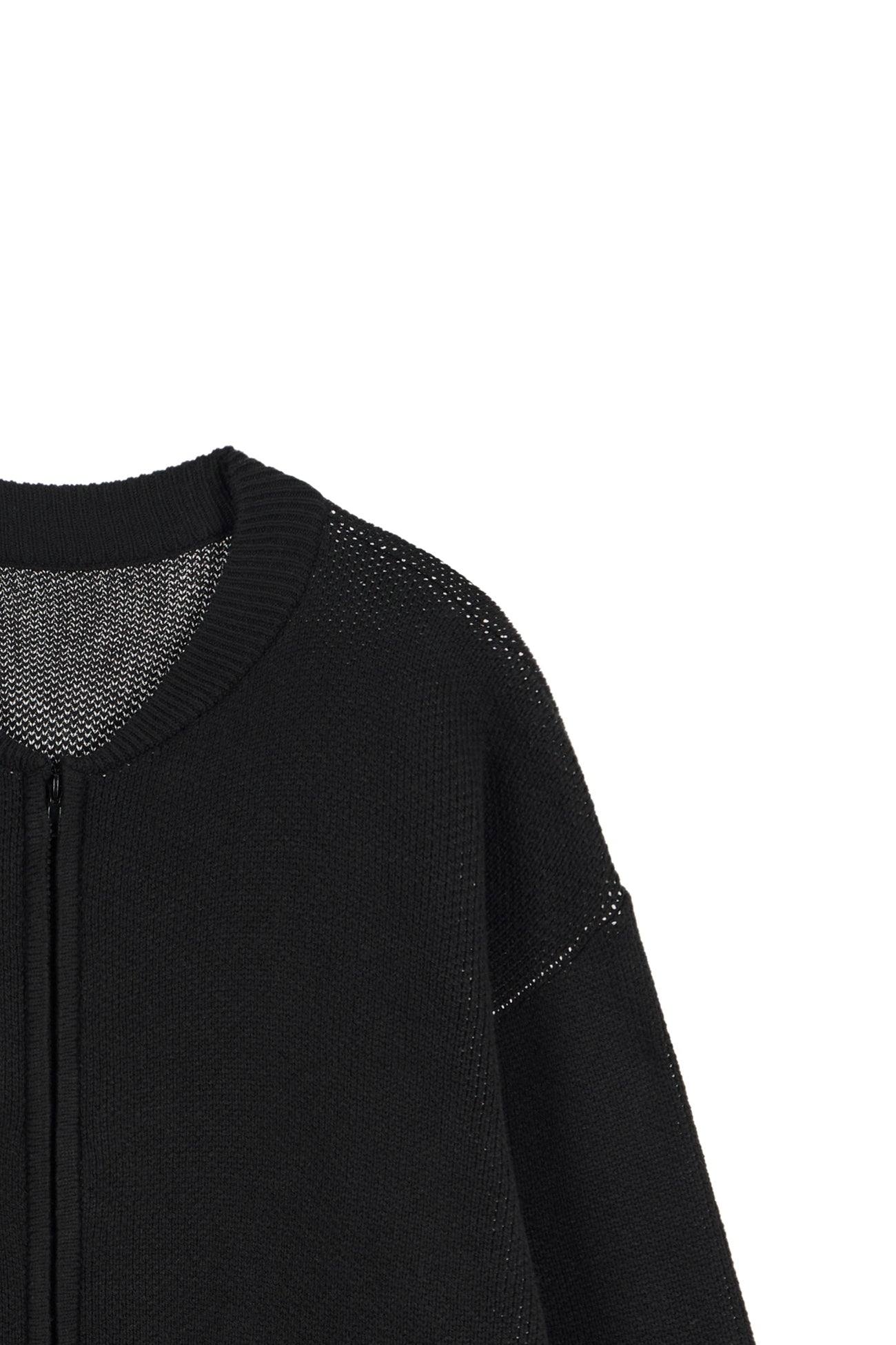 Deinet - D Jacquard Long Knit Zip-Up (Black) product image 13 | TRAB K-Fashion Australia