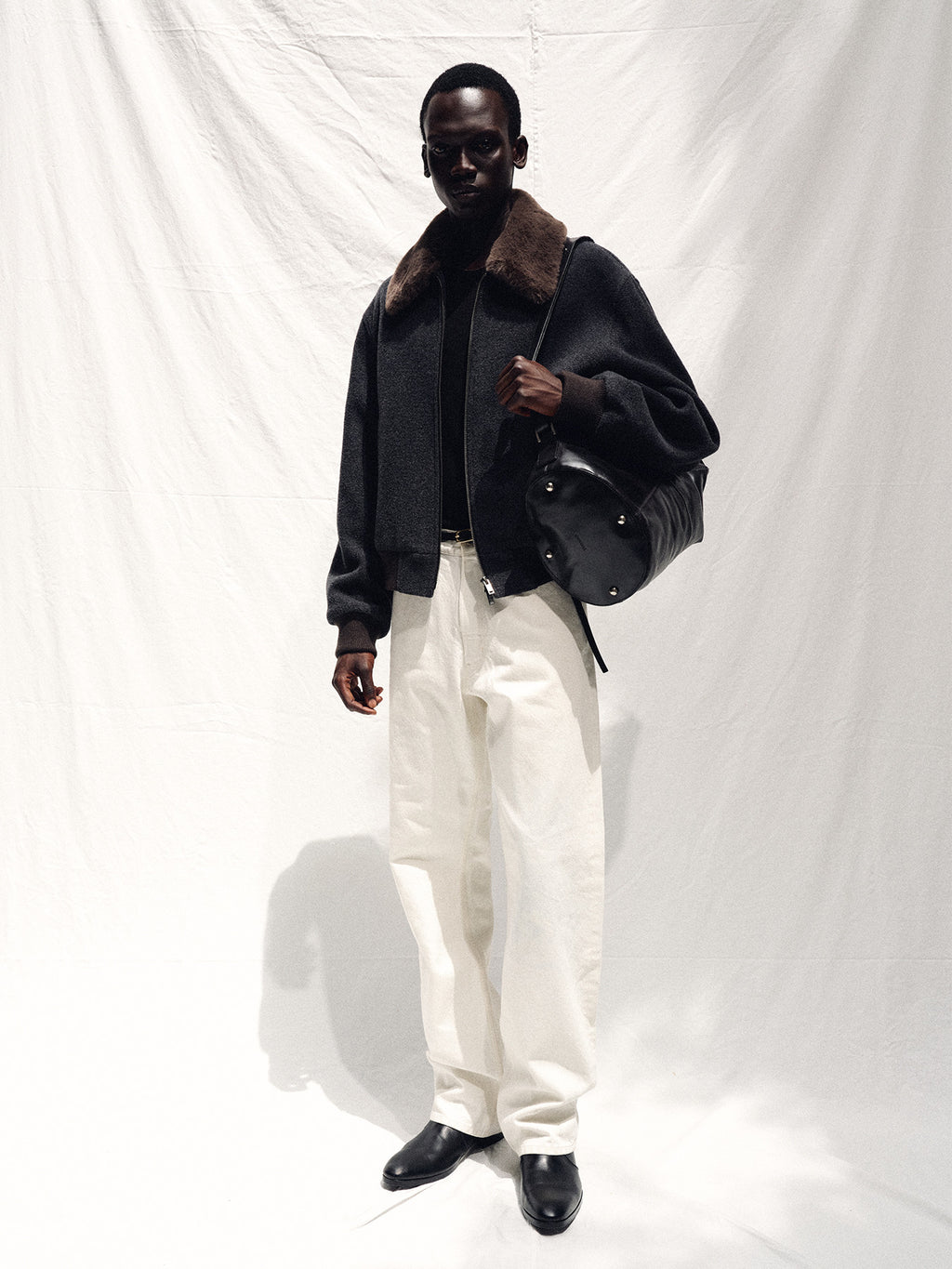 Tonywack - Loose Straight Buckle-Back Jeans (Ecru) product image 6 | TRAB K-Fashion Australia