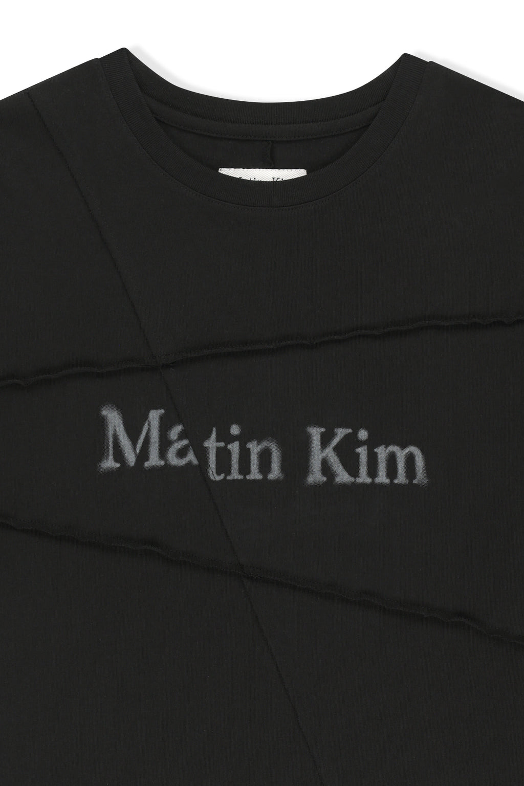 Matin Kim - Diagonal Cut Logo Top (Black) product image 3 | TRAB K-Fashion Australia