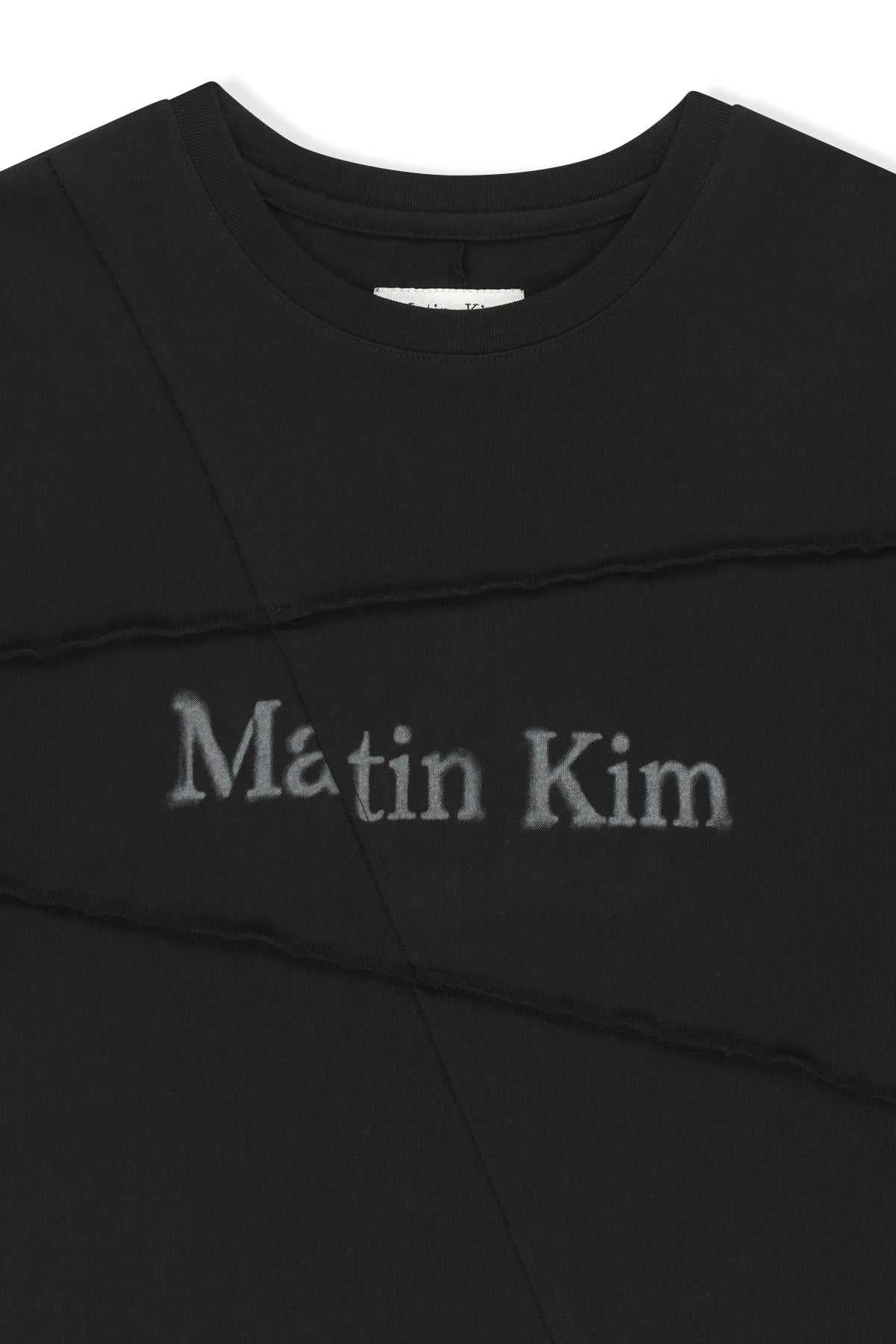 Matin Kim - Diagonal Cut Logo Top (Black) product image 3 | TRAB K-Fashion Australia