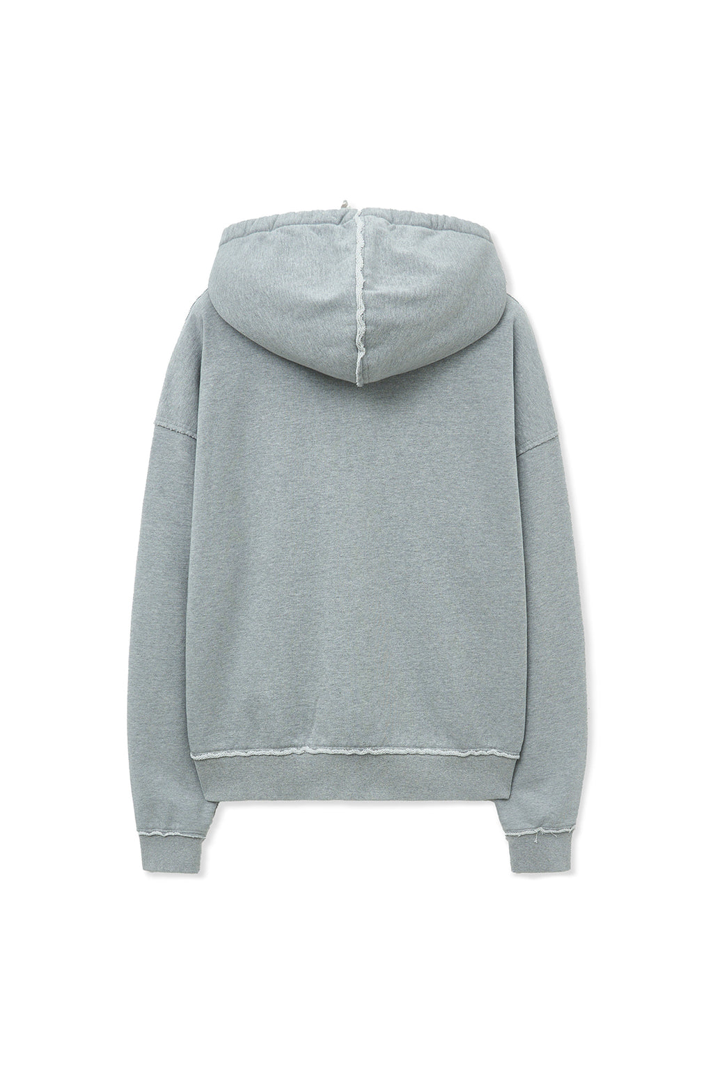 Matin Kim - Raw Cut Applique Hoody Zip Up (Grey) product image 3 | TRAB K-Fashion Australia