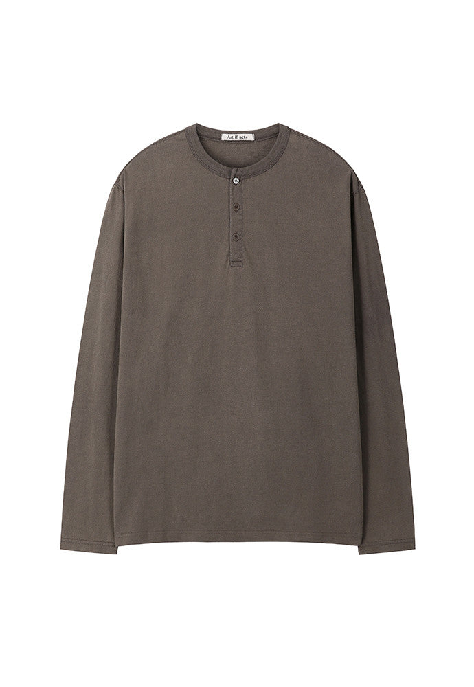 Art if acts - Garment Dyed Henley Long Sleeve (Charcoal) product image 6 | TRAB K-Fashion Australia