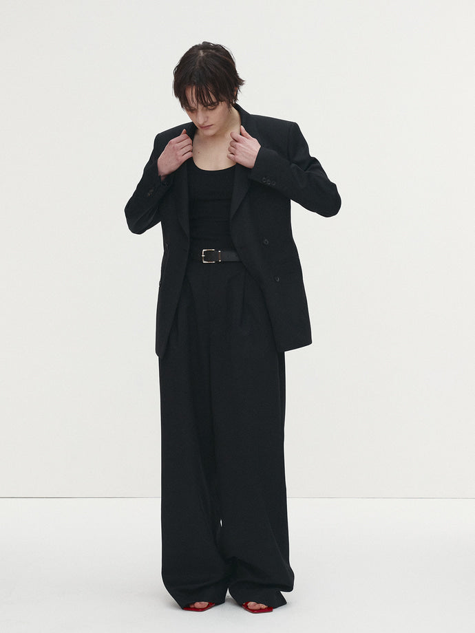 Tonywack - Wool Twill Double-Breasted Tailored Blazer (Black) product image 3 | TRAB K-Fashion Australia