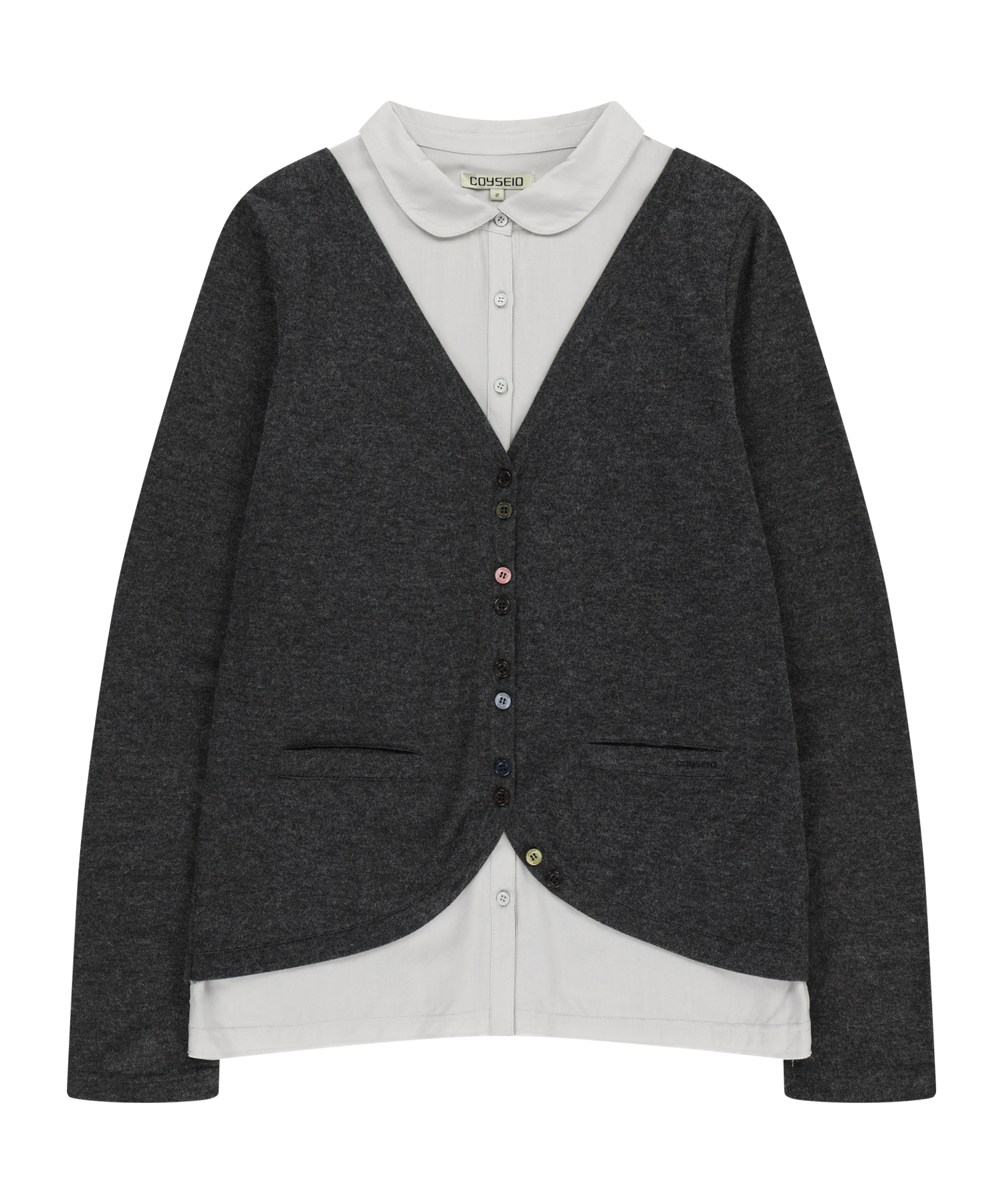 Coyseio - Layered Shirt Cardigan (Dark Grey) product image 1 | TRAB K-Fashion Australia