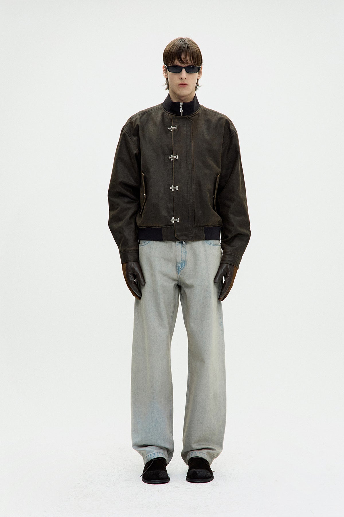 Coor - Washed Soft Feel Deck Hook Bomber Jacket (Washed Brown) product image 2 | TRAB K-Fashion Australia