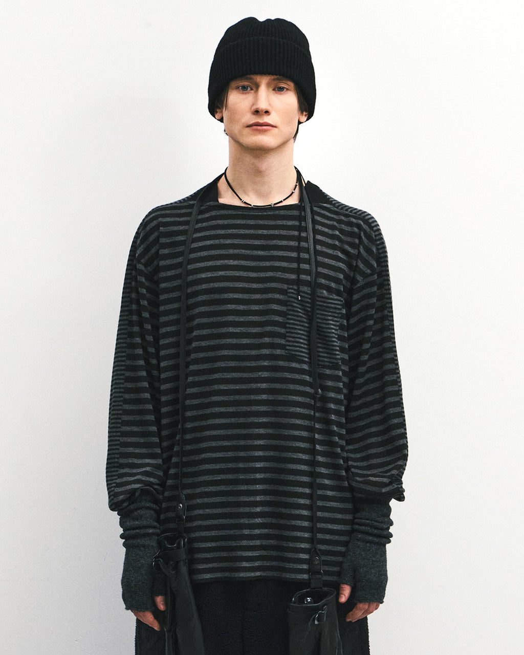 Eastlogue - Marina T-shirts (Mixed Charcoal Stripe) product image 2 | TRAB K-Fashion Australia