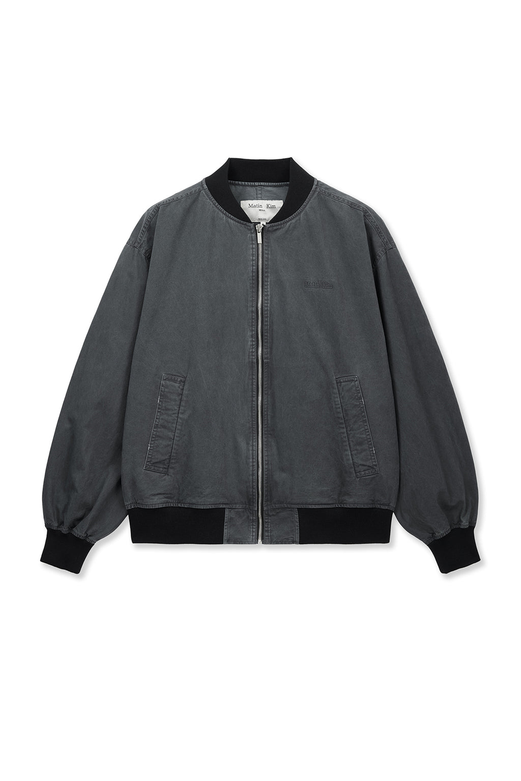 Matin Kim - Vintage Washed Back Logo Jumper (Charcoal) product image 1 | TRAB K-Fashion Australia