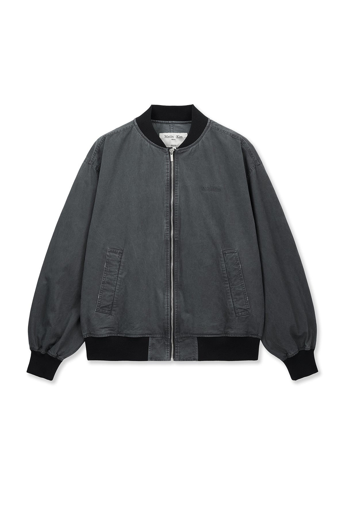 Matin Kim - Vintage Washed Back Logo Jumper (Charcoal) product image 1 | TRAB K-Fashion Australia