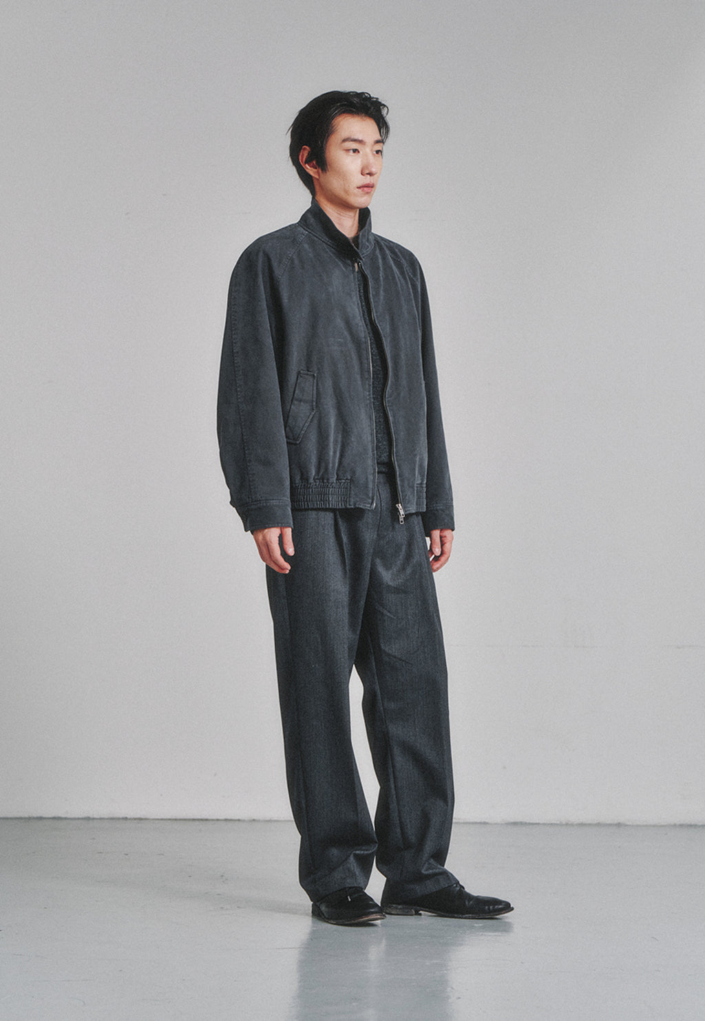 Art if acts - Washed Cotton Harrington Jacket (Faded Charcoal) product image 2 | TRAB K-Fashion Australia