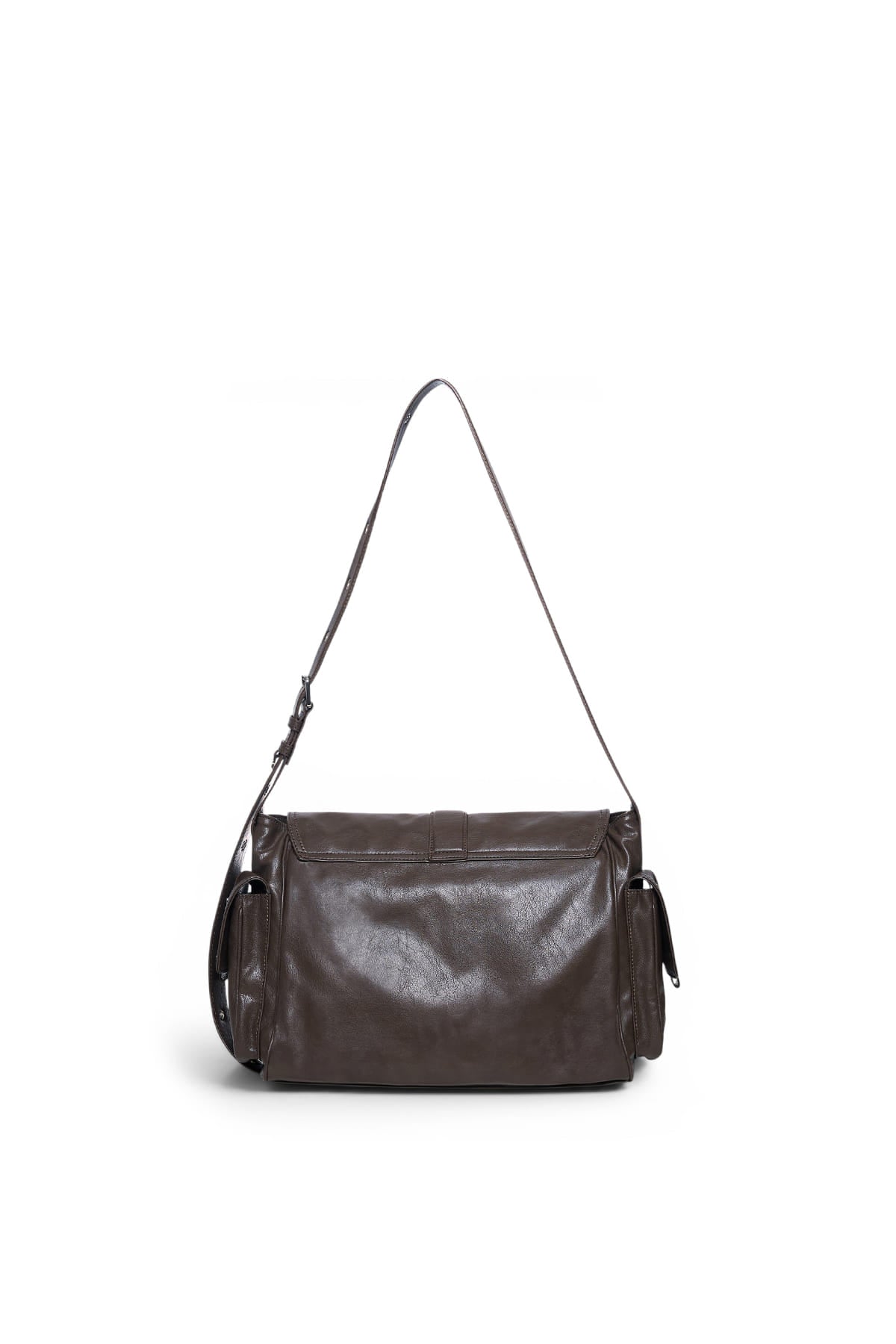 Matin Kim - Dual Pocket Messenger Bag (Dark Khaki) product image 3 | TRAB K-Fashion Australia