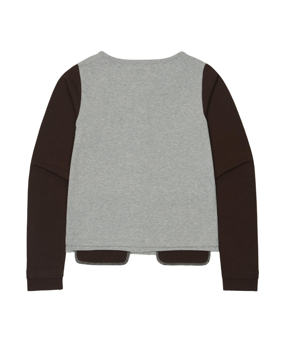 Coyseio - Button-Up Deep Neck Cardigan (Melange Grey) product image 12 | TRAB K-Fashion Australia
