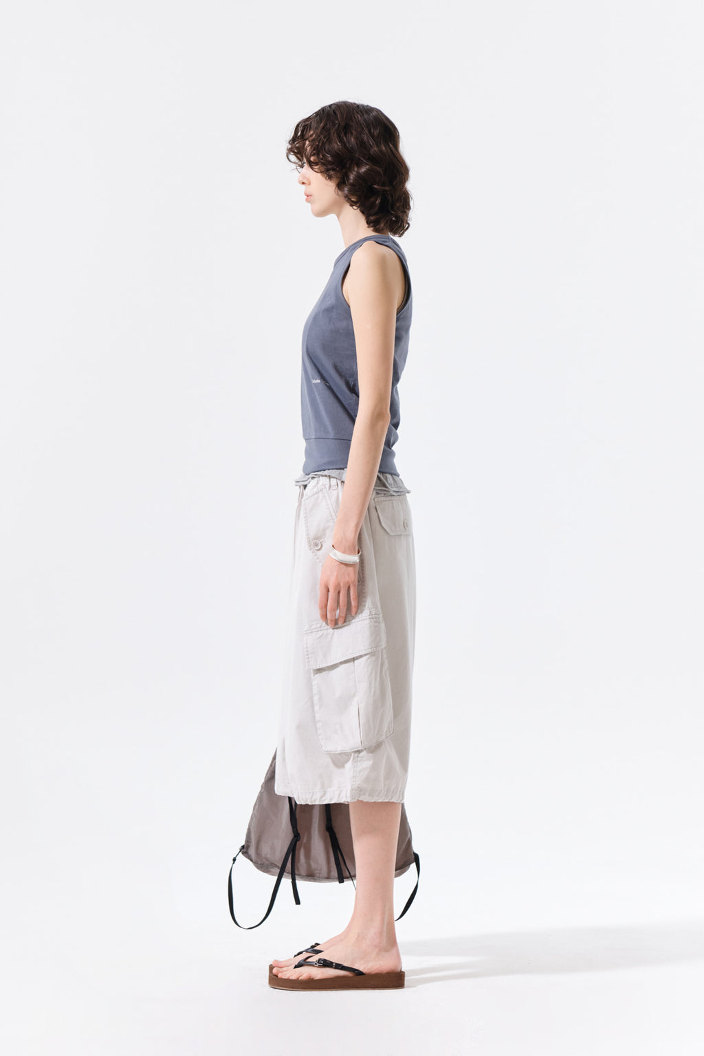 Matin Kim - Hem Tie Detail Sleeveless Top (Charcoal) product image 7 | TRAB K-Fashion Australia
