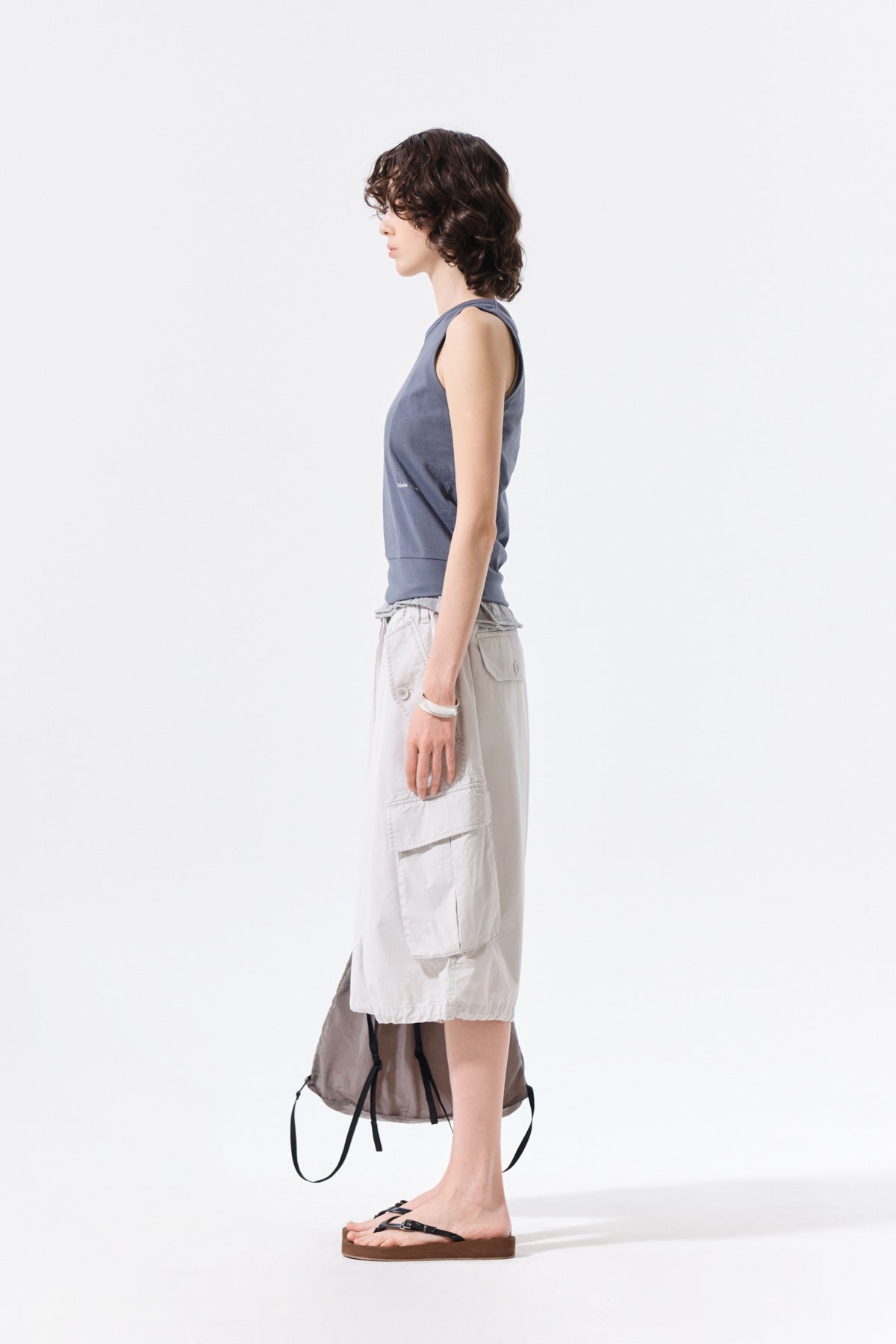 Matin Kim - Hem Tie Detail Sleeveless Top (Charcoal) product image 7 | TRAB K-Fashion Australia