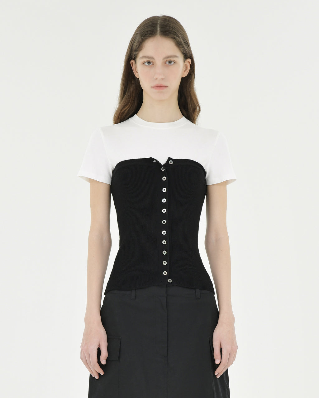 Brownyard - Button Knit Bustier (Black) product image 1 | TRAB K-Fashion Australia
