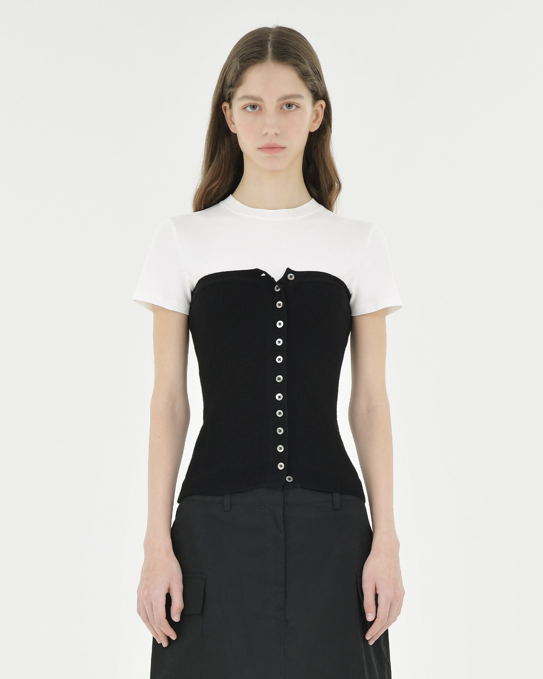 Brownyard - Button Knit Bustier (Black) product image 1 | TRAB K-Fashion Australia