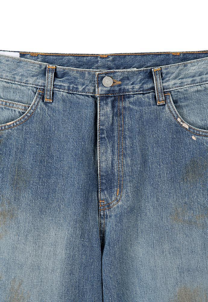 Art if acts - Oil Washed Denim Carpenter Pants (Mid Blue) product image 9 | TRAB K-Fashion Australia