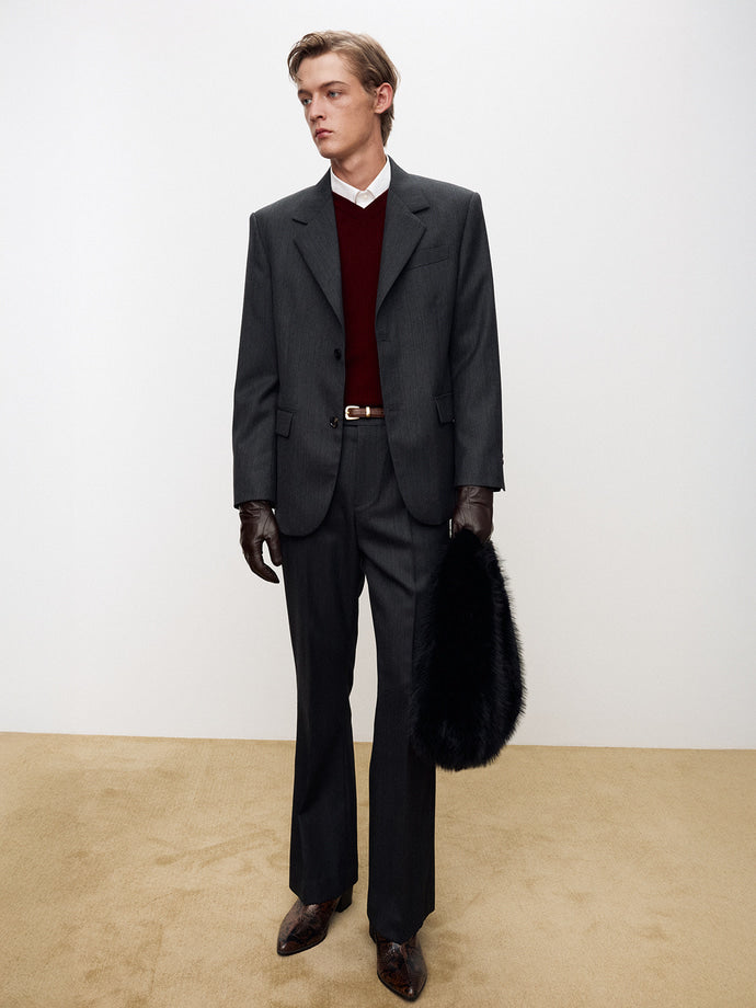 Tonywack - Virgin Wool Stripe Tailored Blazer (Grey/Black) product image 4 | TRAB K-Fashion Australia