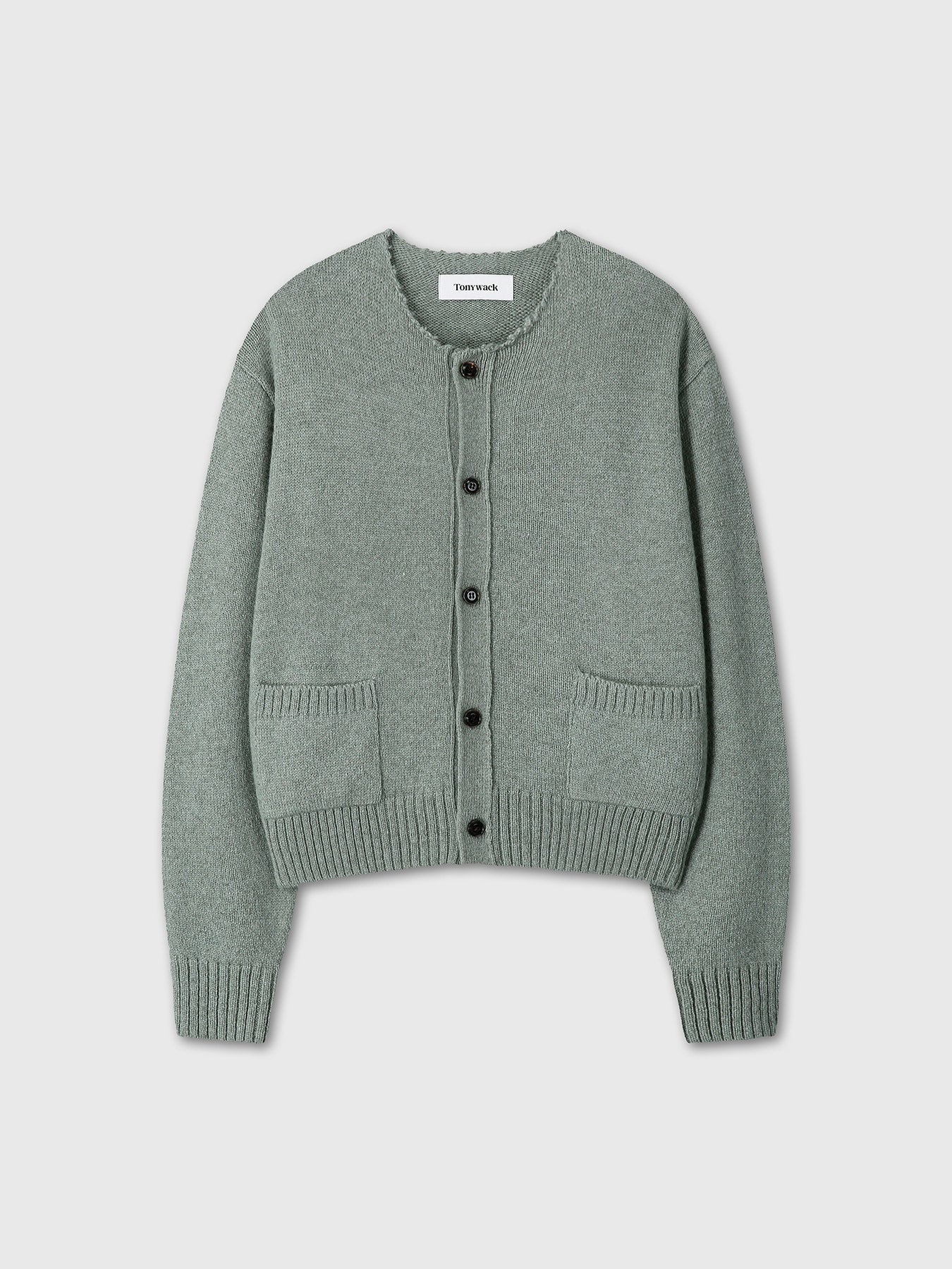 Tonywack - Shetland Wool Raw Cardigan (Sage Green) product image 8 | TRAB K-Fashion Australia