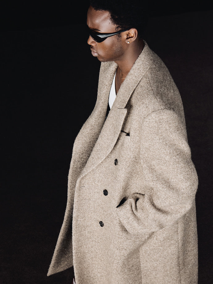 Tonywack - Textured Wool And Alpaca Double-Breasted Coat (Beige) product image 12 | TRAB K-Fashion Australia