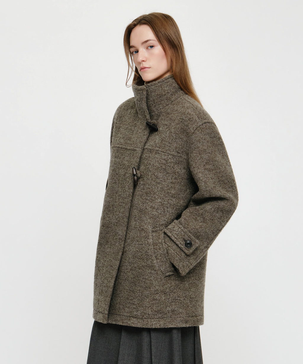 Marithe & Francois Girbaud - High Neck Padded Half Coat (Brown) product image 3 | TRAB K-Fashion Australia