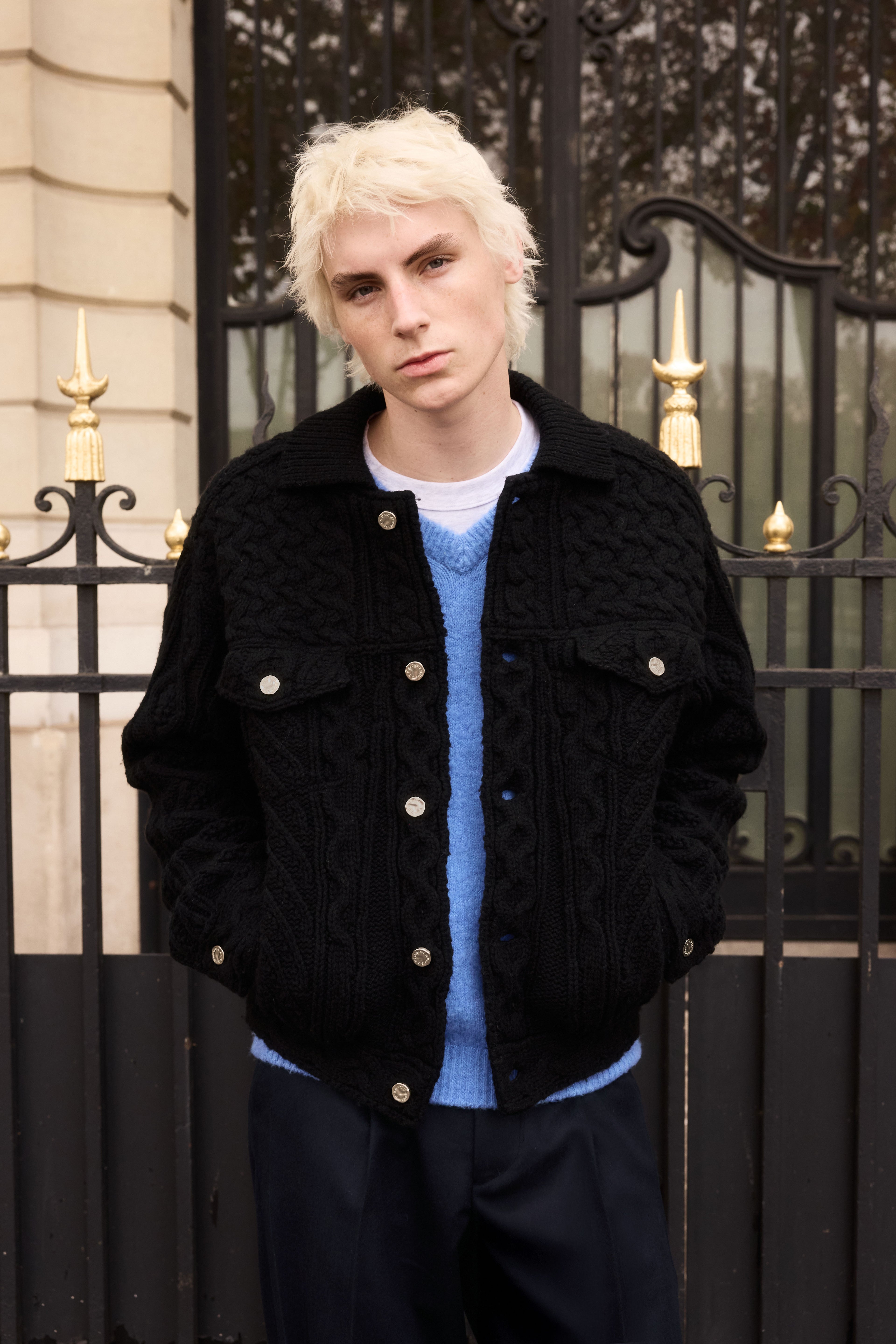 STU - Knit Trucker Jacket In (Black) product image 4 | TRAB K-Fashion Australia