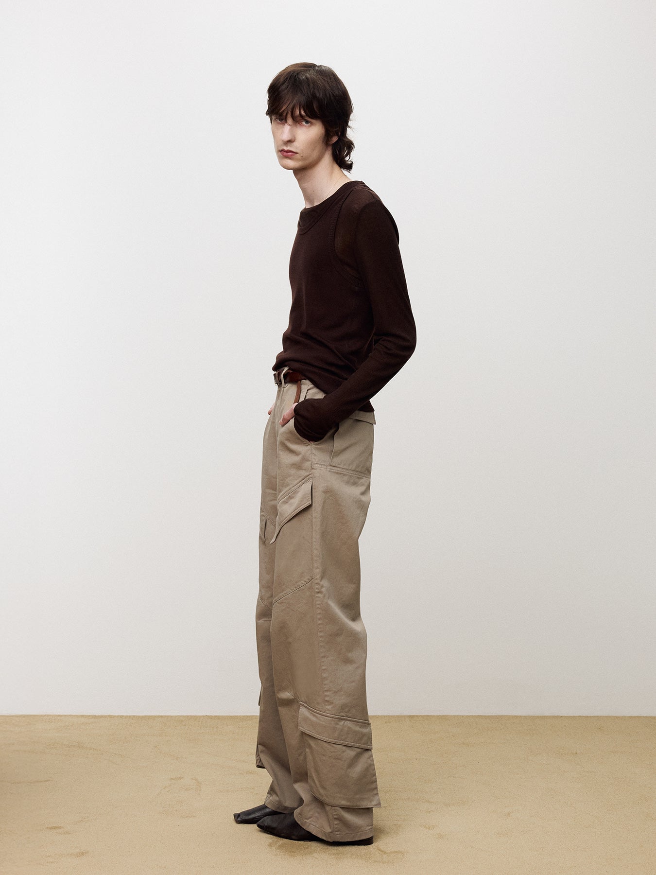 Tonywack - Garment Washed Utility Cargo Pants (Beige) product image 1 | TRAB K-Fashion Australia