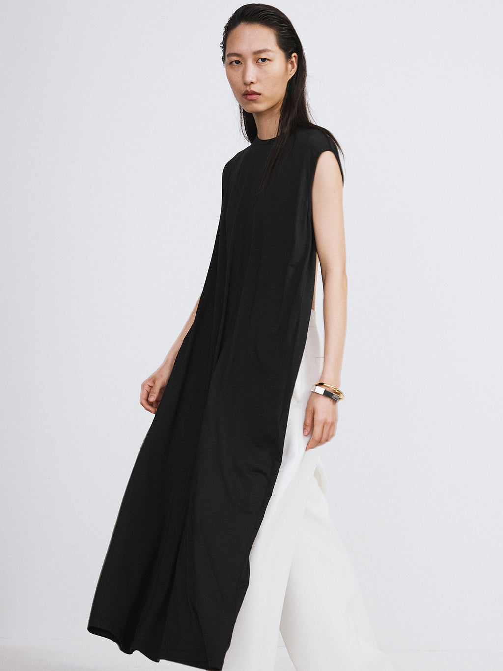 Recto - Open Back Jersey Long Top (Black) product image 3 | TRAB K-Fashion Australia