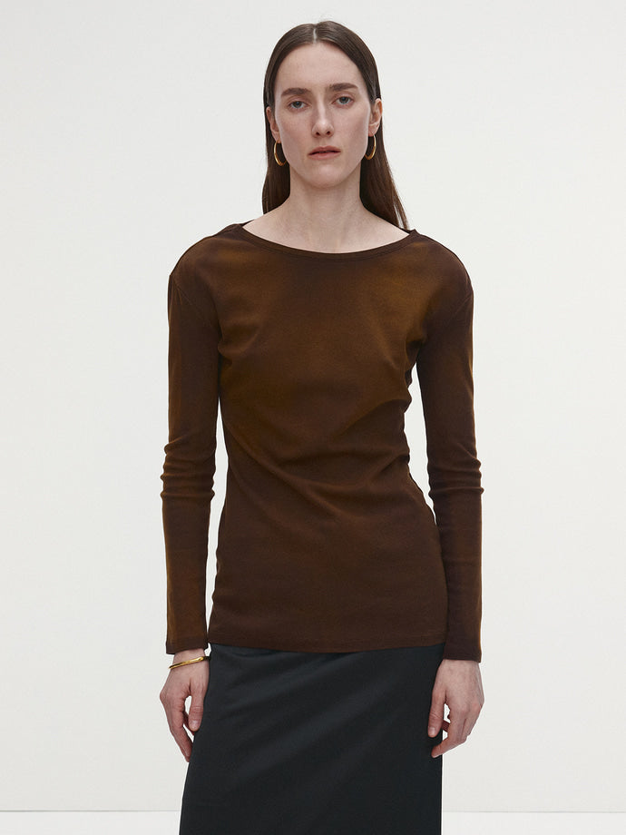 Tonywack - Faded-Effect Cotton Fitted T-Shirt (Brown) product image 1 | TRAB K-Fashion Australia