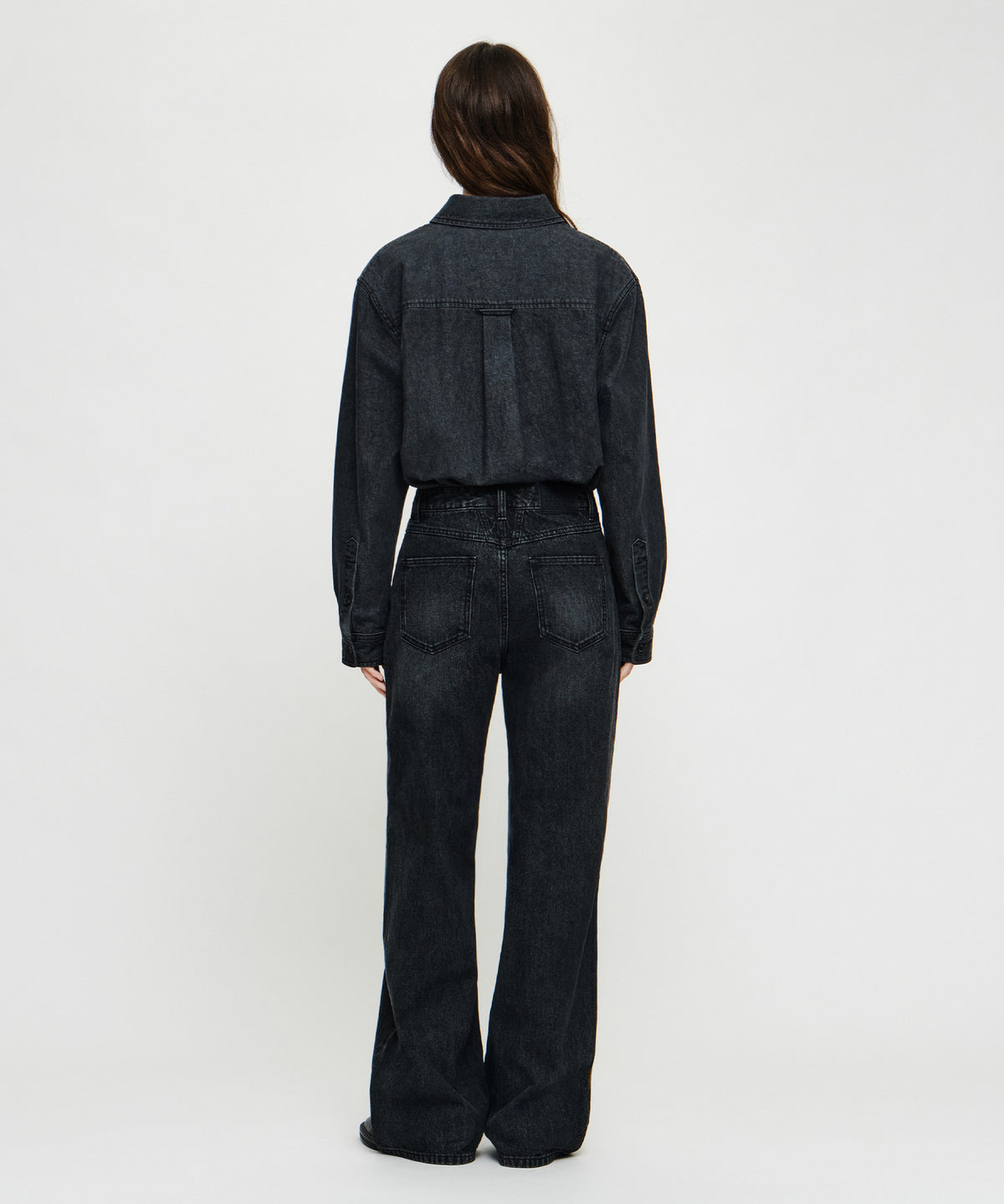 Marithe & Francois Girbaud - [Pre-order – Ships 7 Oct] Semi-wide Stripe Denim Pants (Black) product image 5 | TRAB K-Fashion Australia
