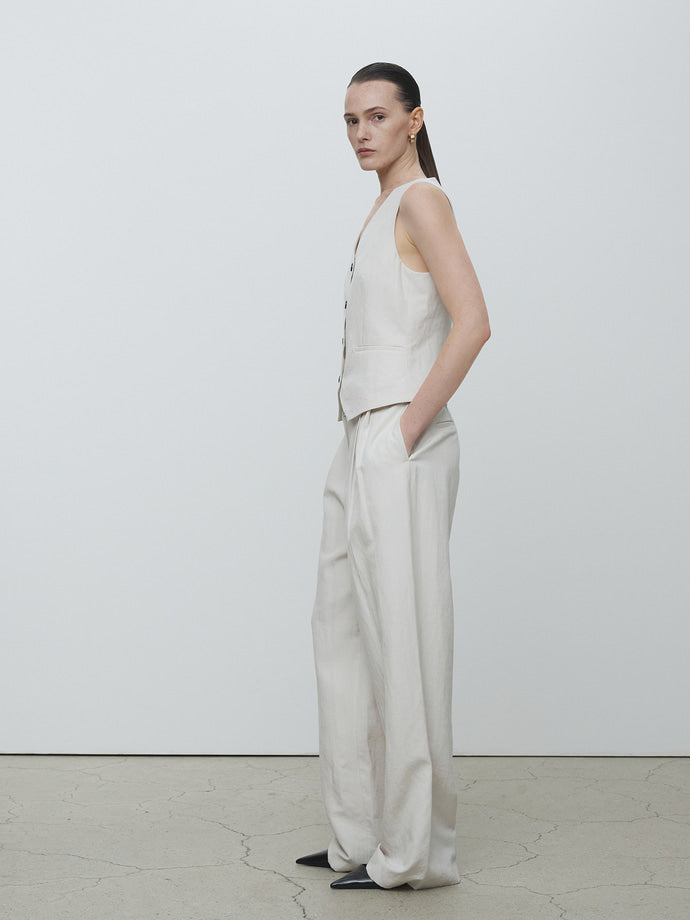 Tonywack - Linen Tailored Vest (Ivory) product image 2 | TRAB K-Fashion Australia