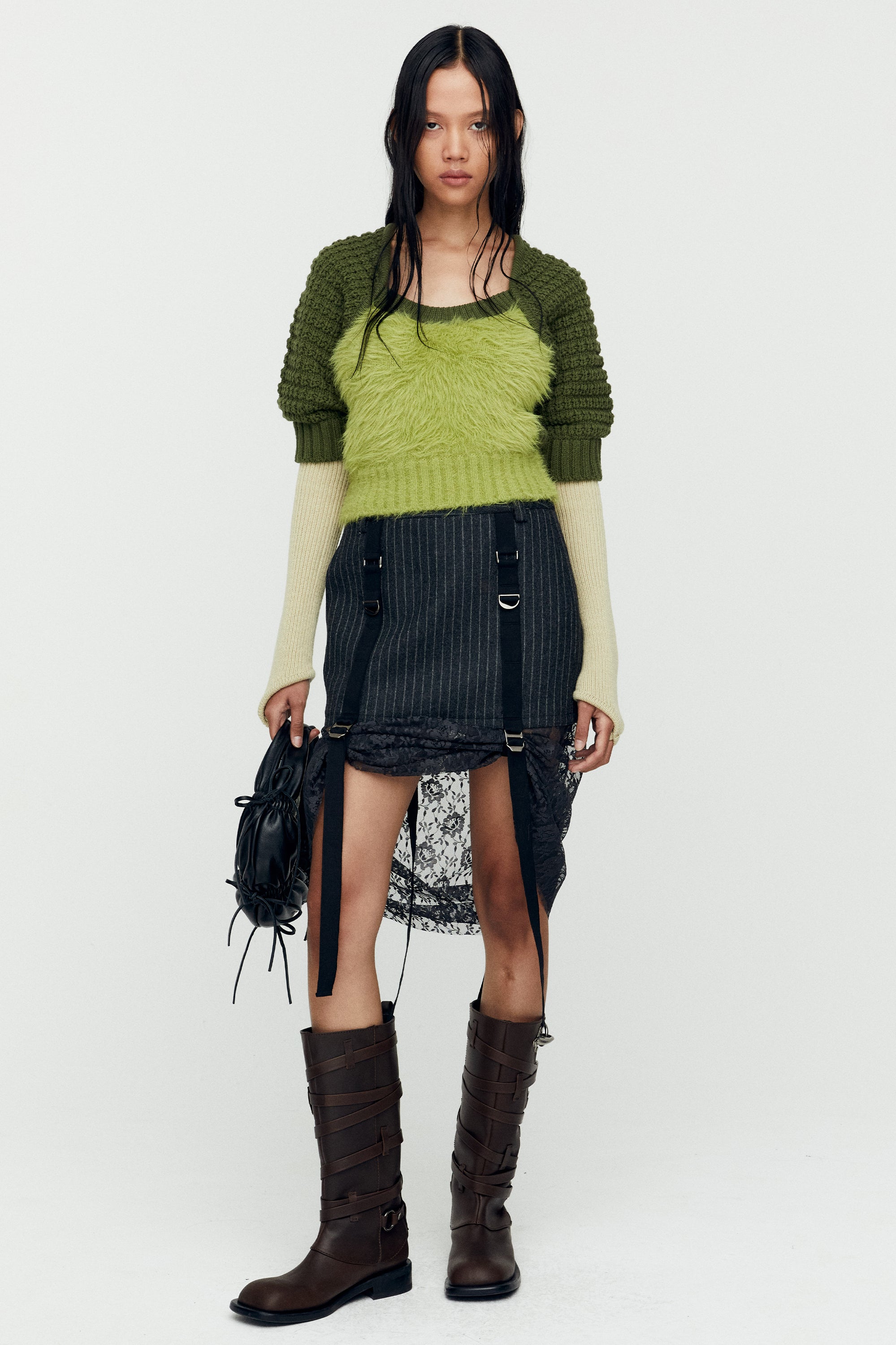 Andersson Bell - Parachute Gear Wool Skirt (Grey) product image 4 | TRAB K-Fashion Australia