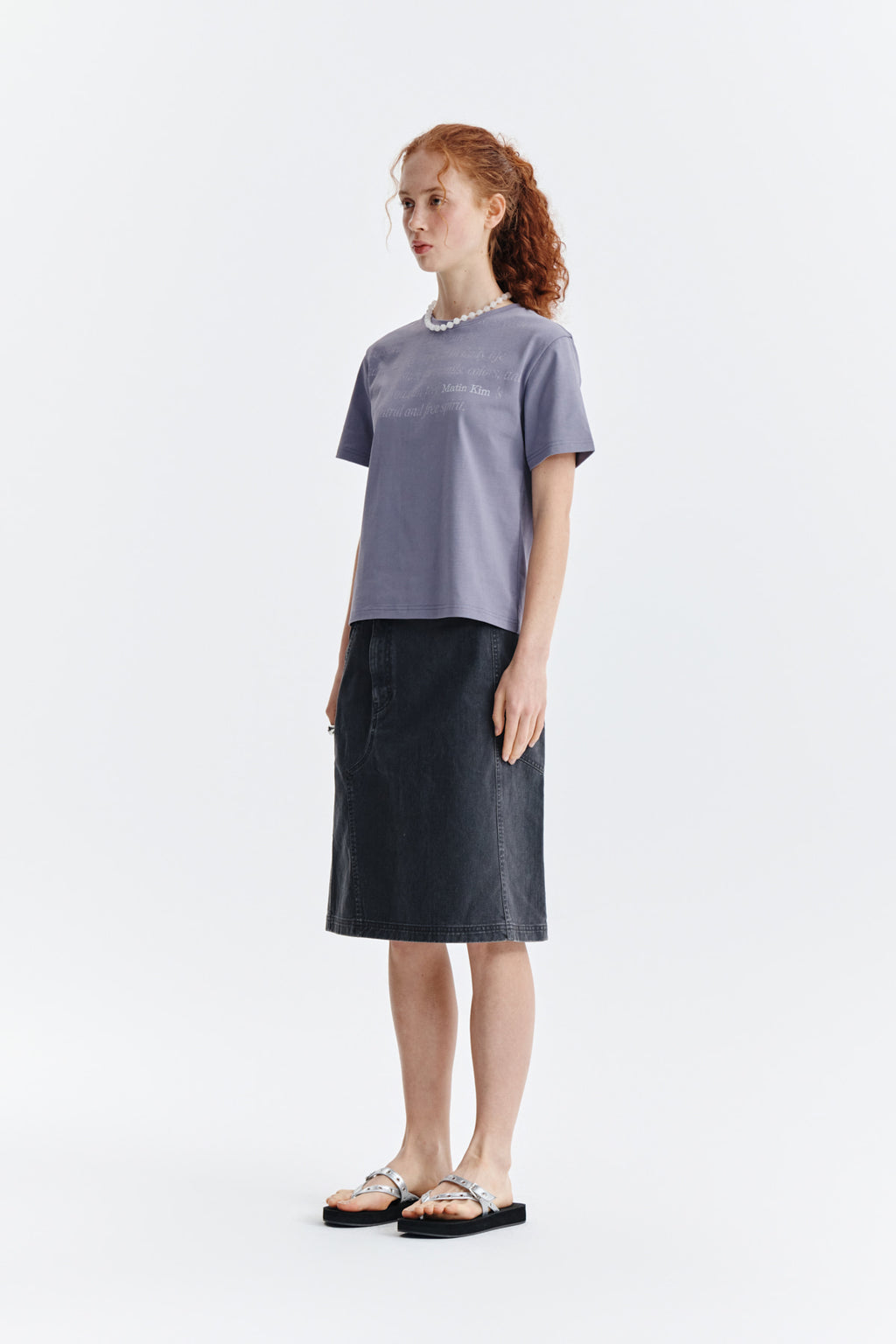 Matin Kim - Logo Point Lettering Graphic Top (Purple) product image 5 | TRAB K-Fashion Australia