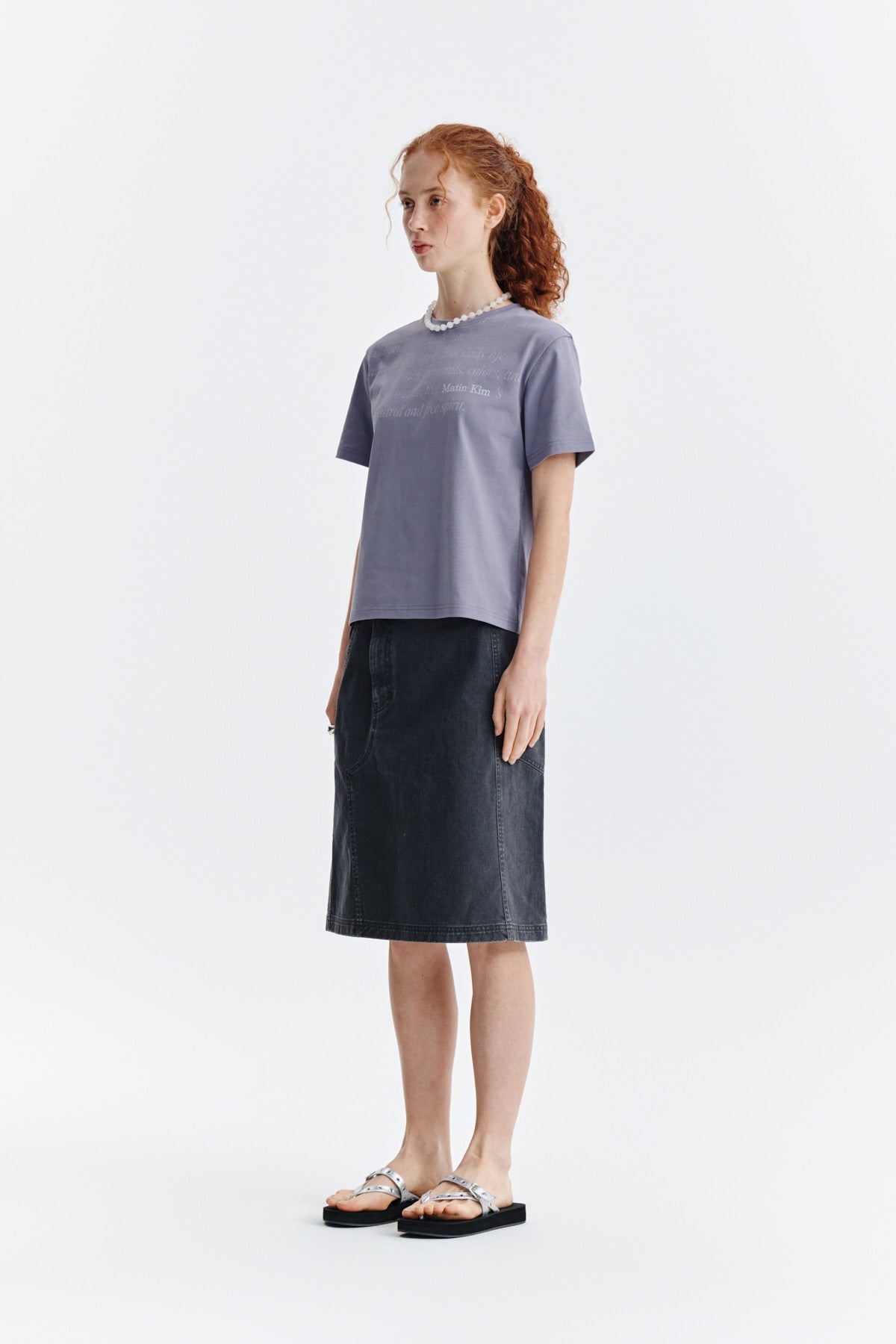 Matin Kim - Logo Point Lettering Graphic Top (Purple) product image 5 | TRAB K-Fashion Australia