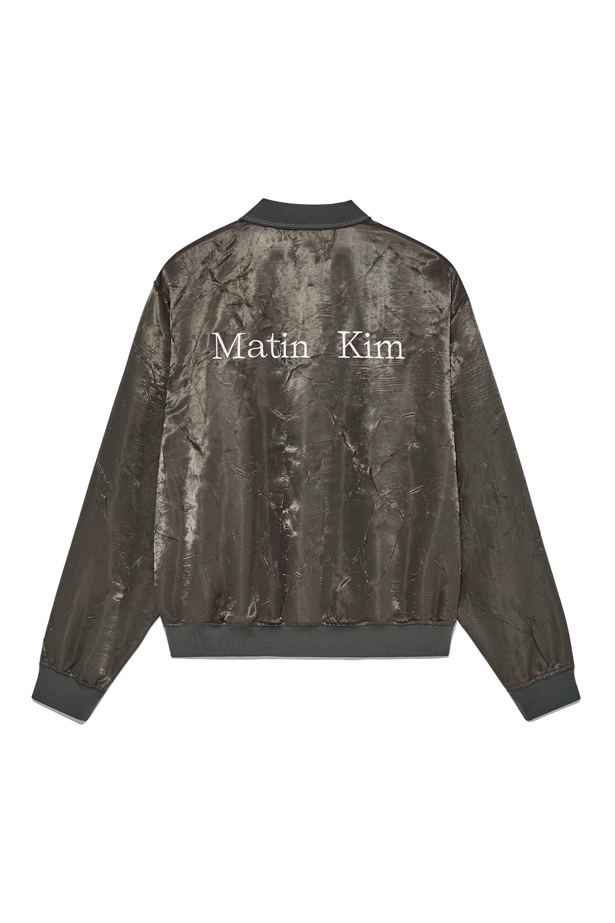 Matin Kim - Back Logo Crinkle Blouson (Khaki) product image 2 | TRAB K-Fashion Australia