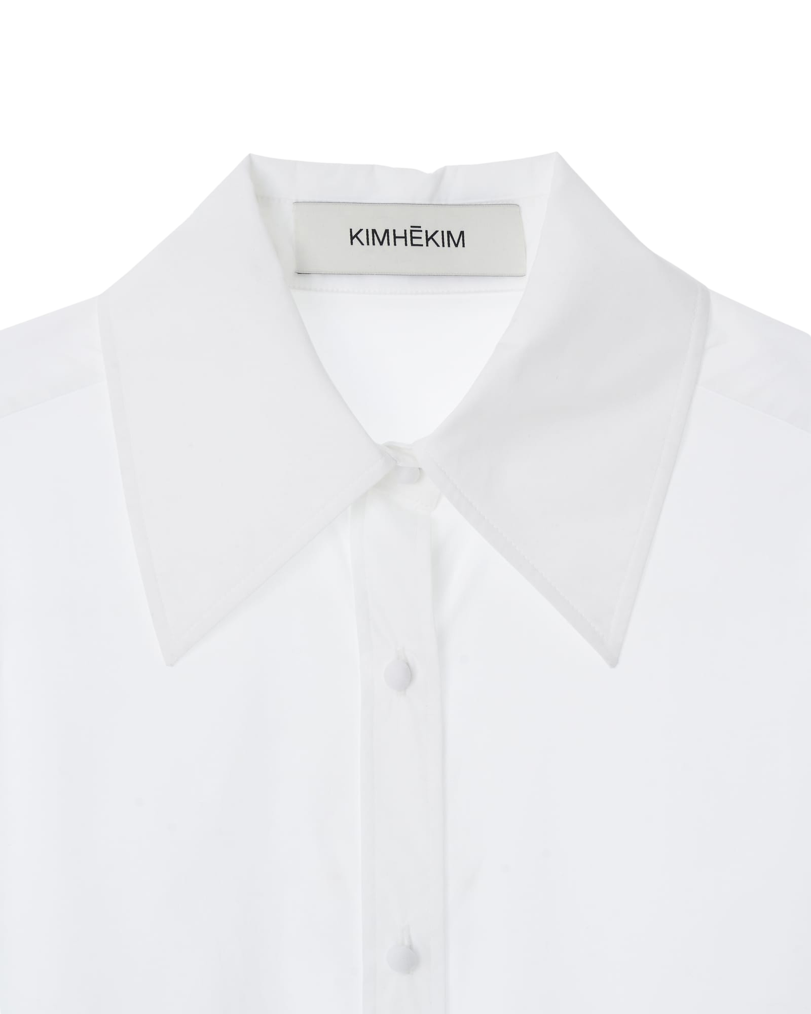 Kimhe Kim - Puff Sleeve Oversized Cotton Shirt (White) product image 3 | TRAB K-Fashion Australia