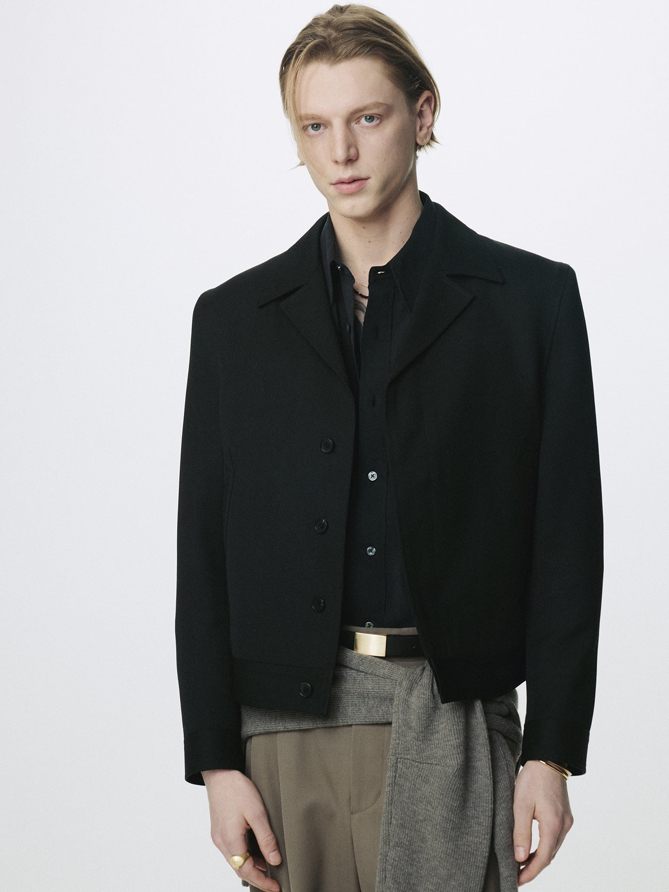 Tonywack - Wool Cropped Tailored Blouson (Black) product image 8 | TRAB K-Fashion Australia